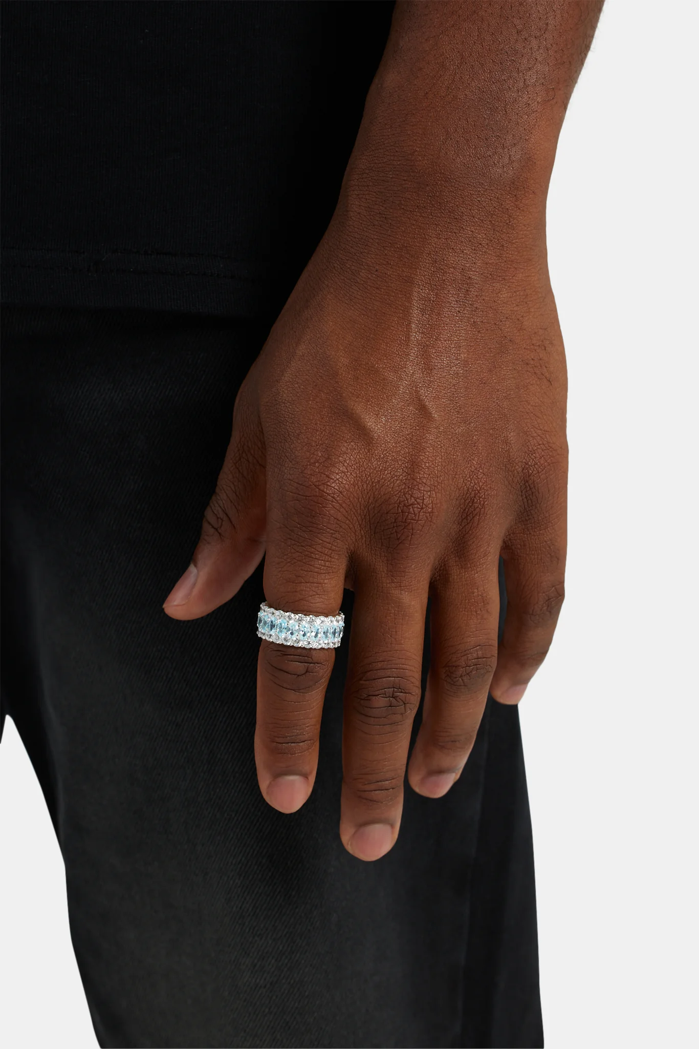 10mm 925 Blue & Clear CZ Ring - Image 2
