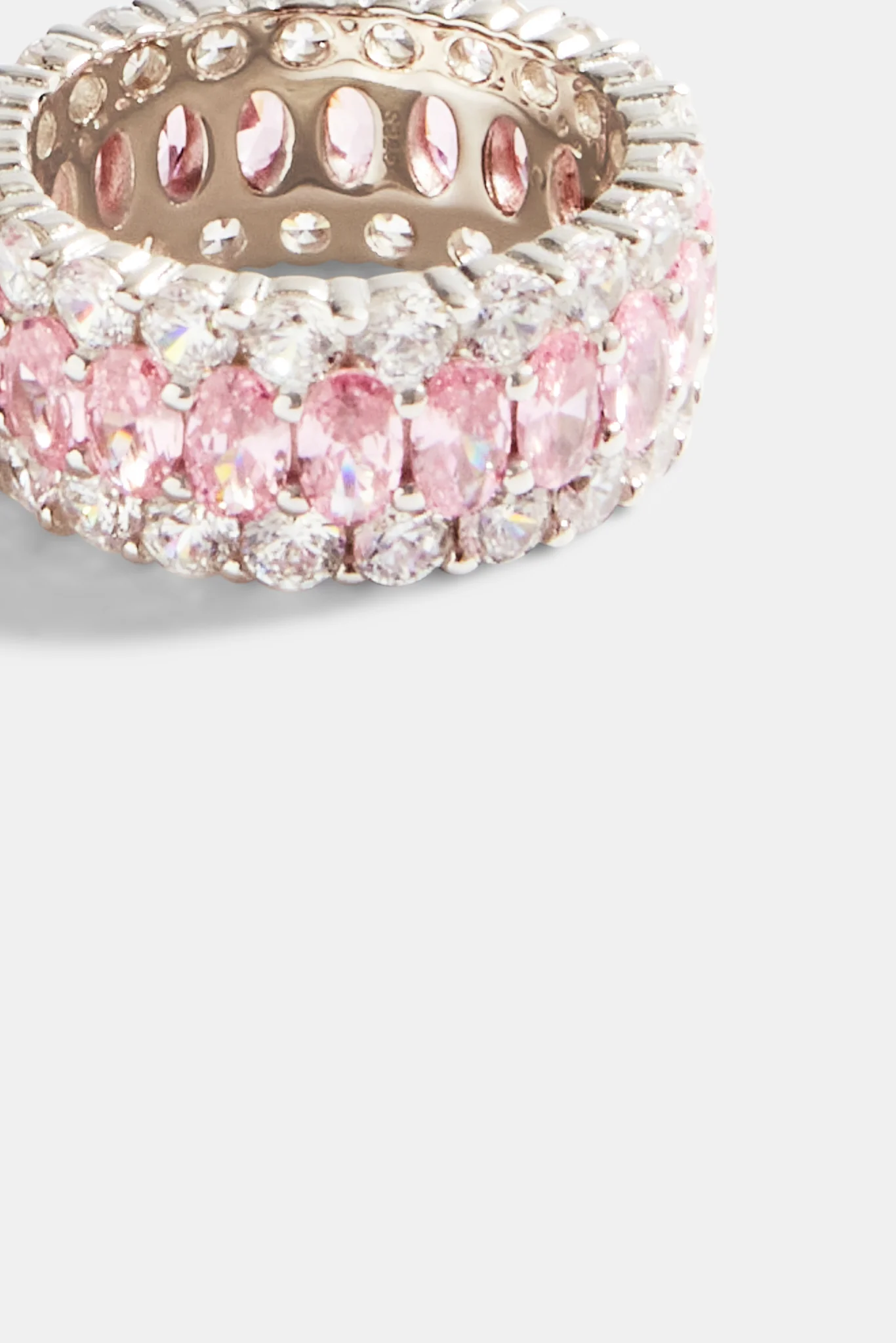 10mm 925 Pink & Clear CZ Ring - Image 3