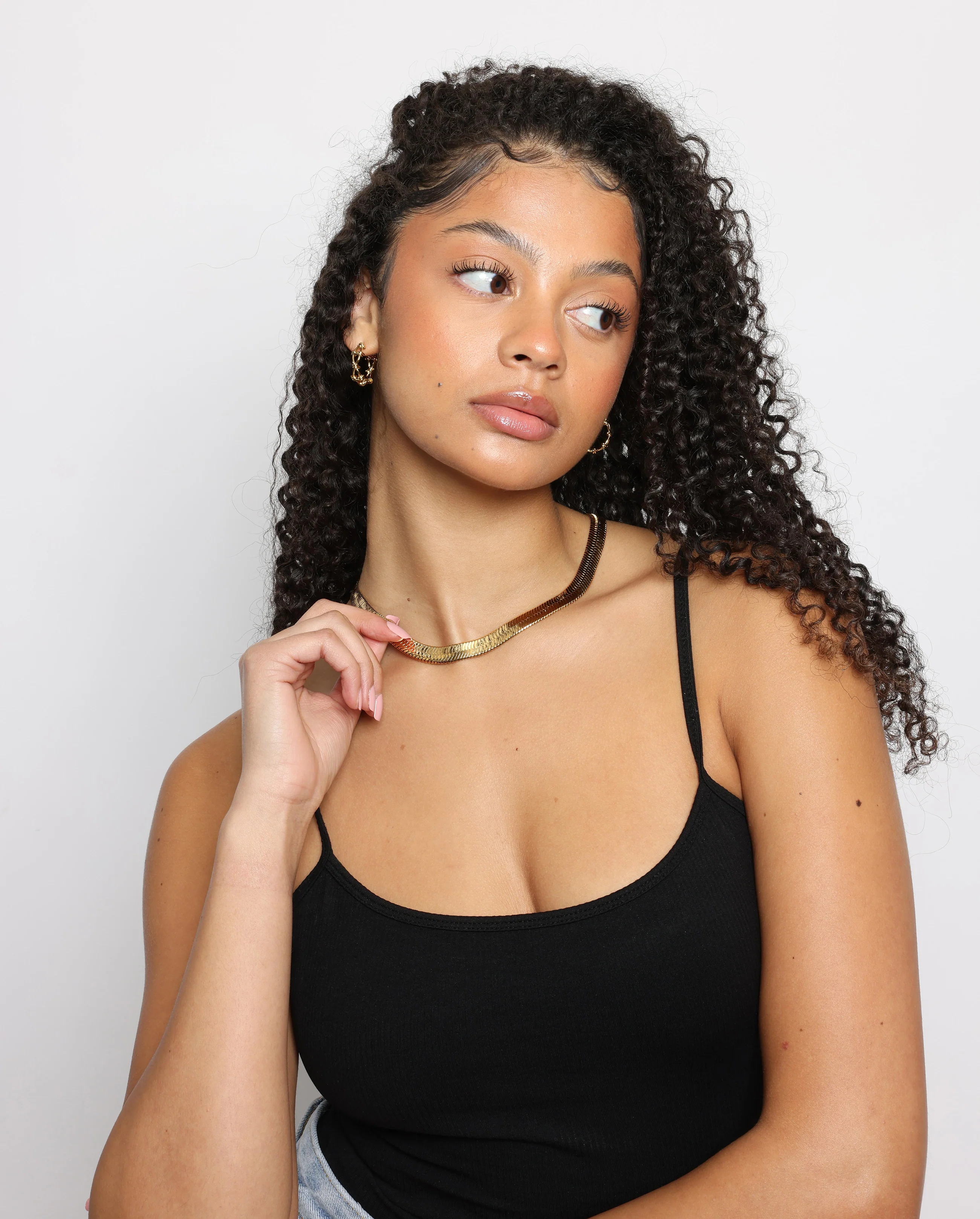 10mm Flat Snake Chain - Gold - Image 2
