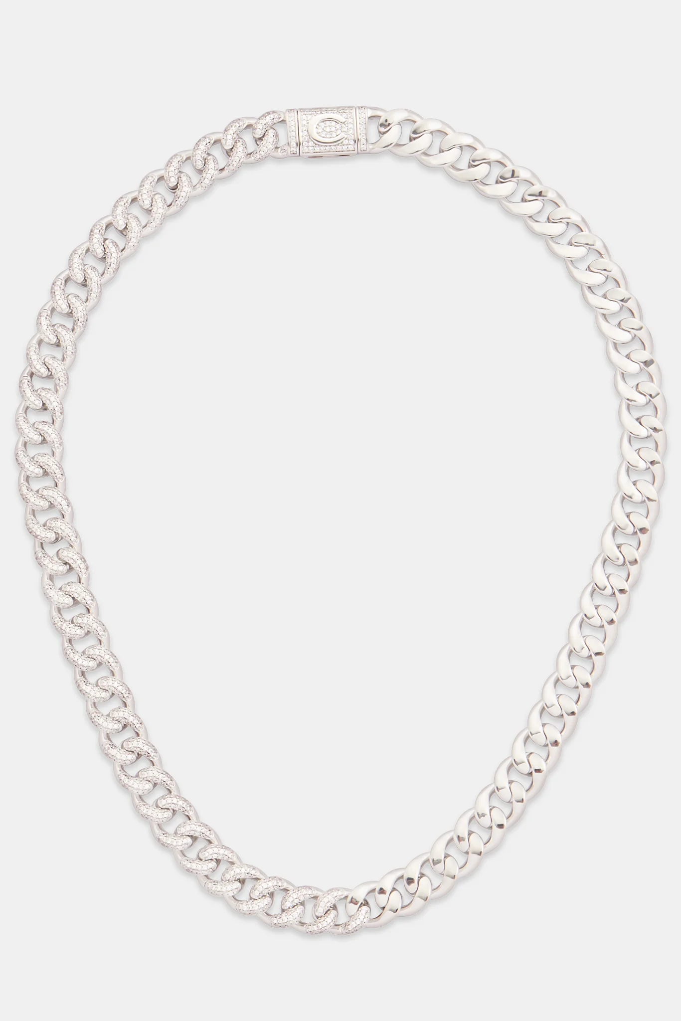 10mm Half Iced & Half Polished Cuban Chain