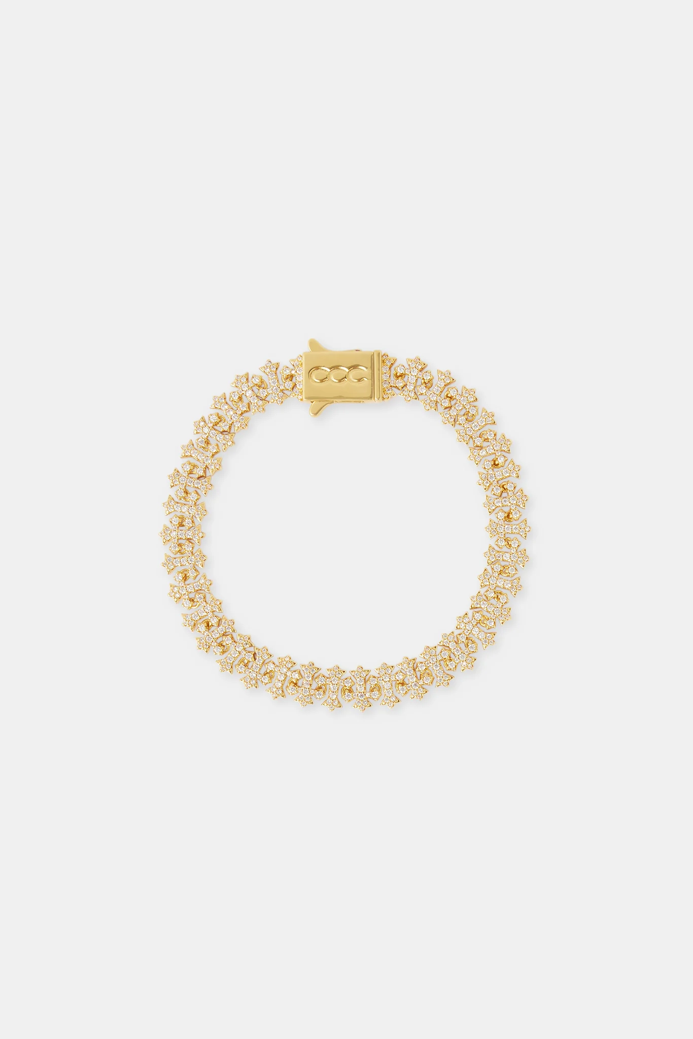 10mm Iced Alternating Cross Bracelet - Image 2