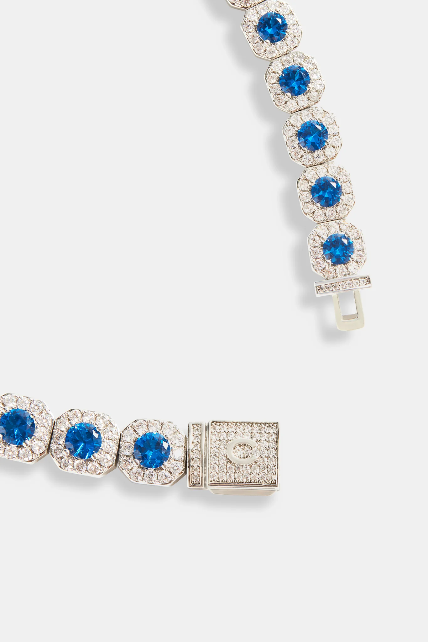 10mm Iced Blue CZ Cluster Bracelet - Image 3