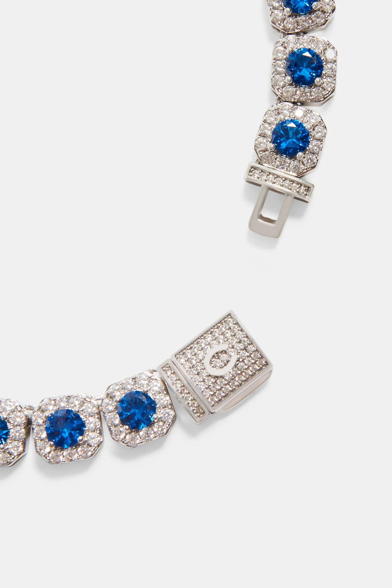 10mm Iced Blue CZ Cluster Chain - Image 3