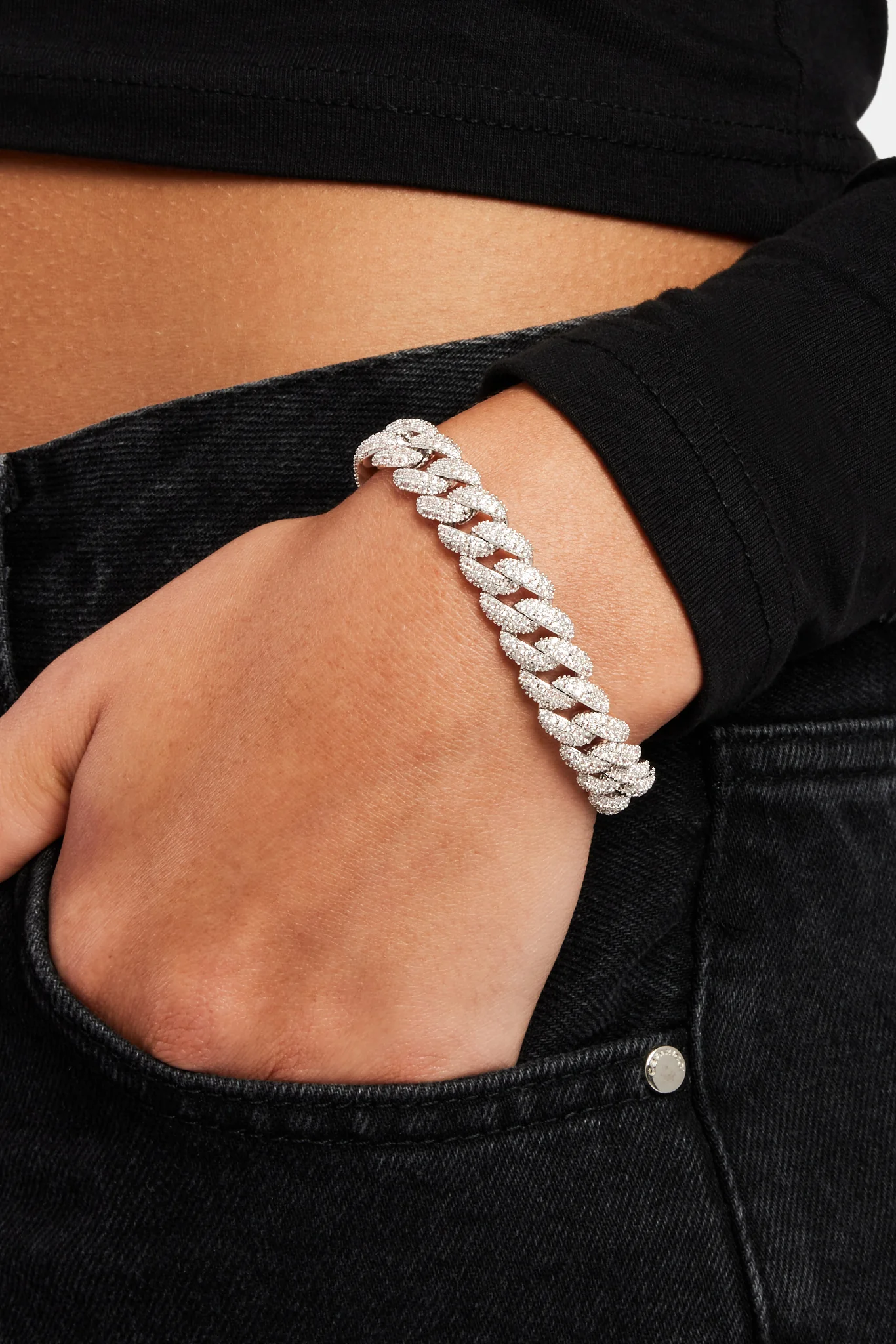 10mm Iced Cuban Link Bracelet - Image 2