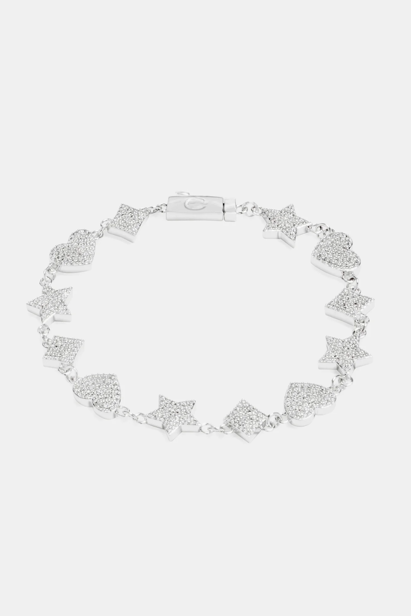 10mm Iced CZ Motif Tennis Bracelet - Image 2