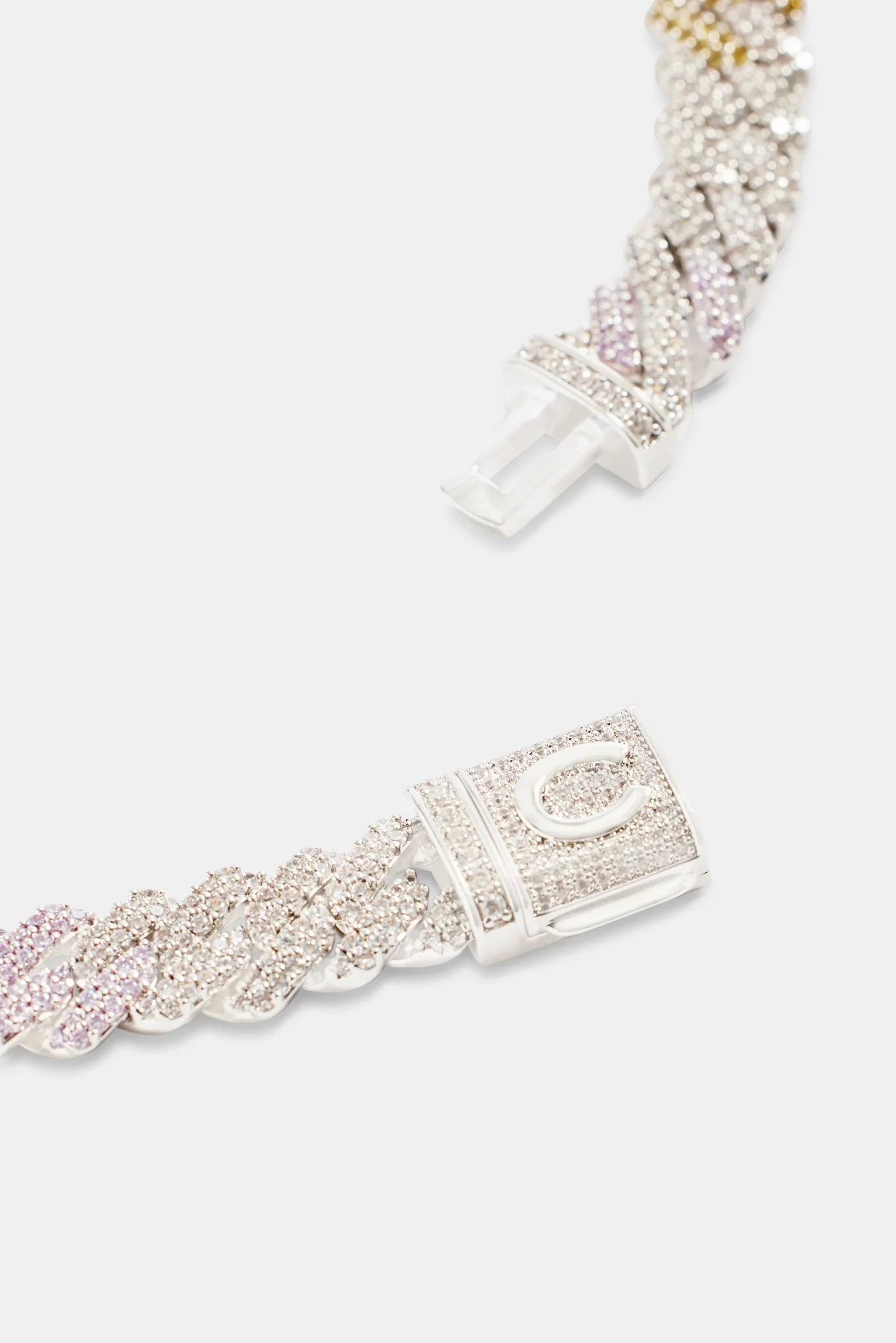 10mm Iced CZ Pastel Ombre Prong Cuban Choker - Image 3