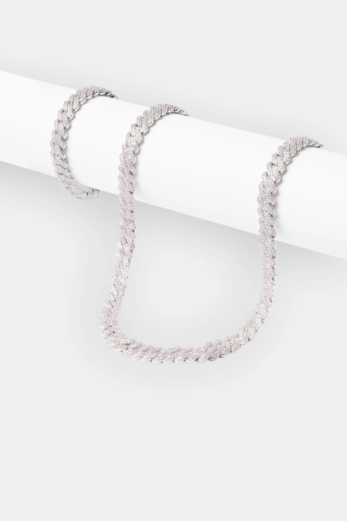 10mm Prong Cuban Chain & Bracelet  - White - Image 2