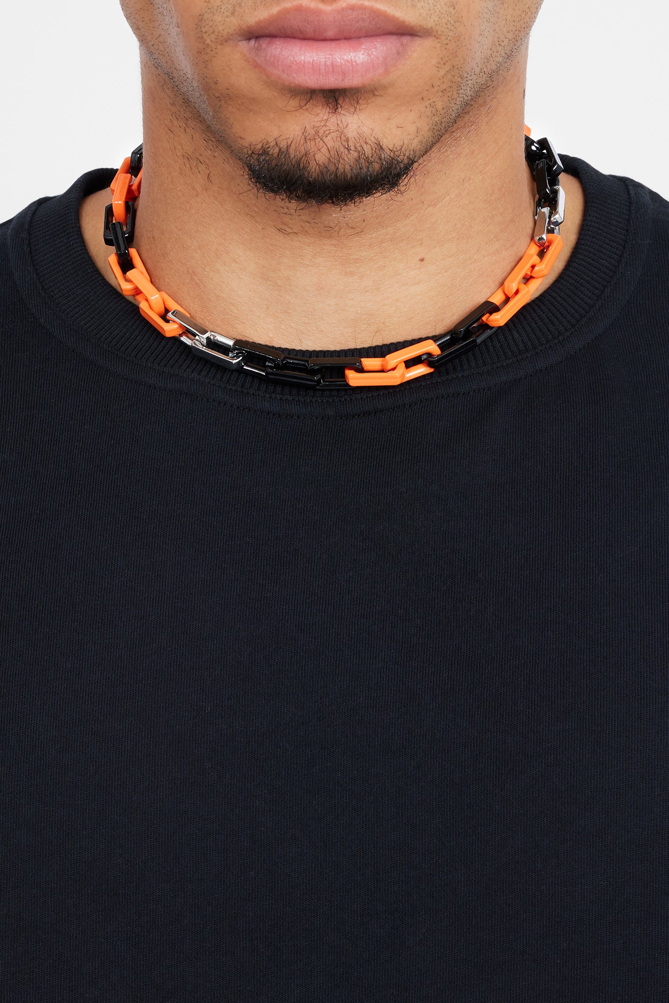 10mm Black & Orange Link Chain - Image 3