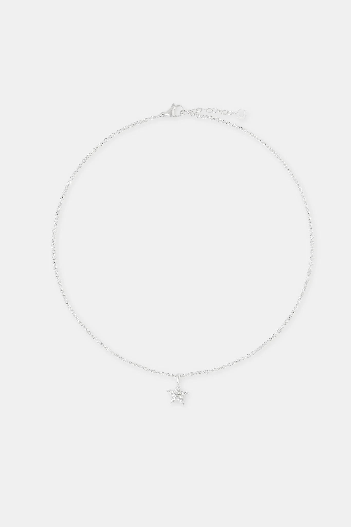 10mm Star Pendant Necklace - White - Image 4