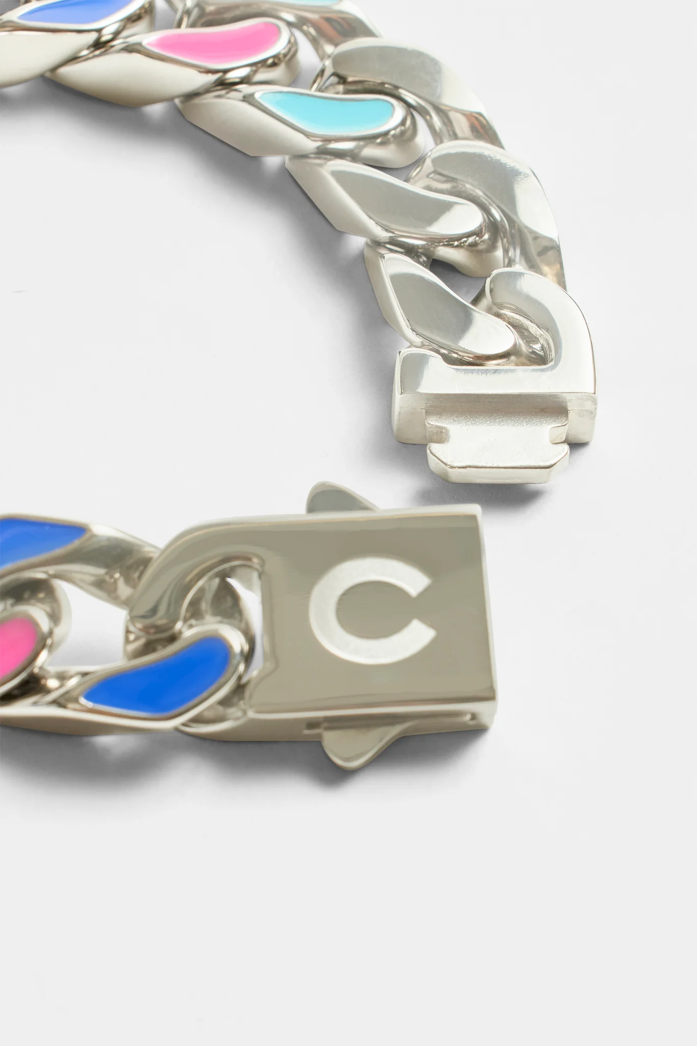 12mm Blue & Red Iced CZ Enamel Mix Cuban Bracelet - Image 3