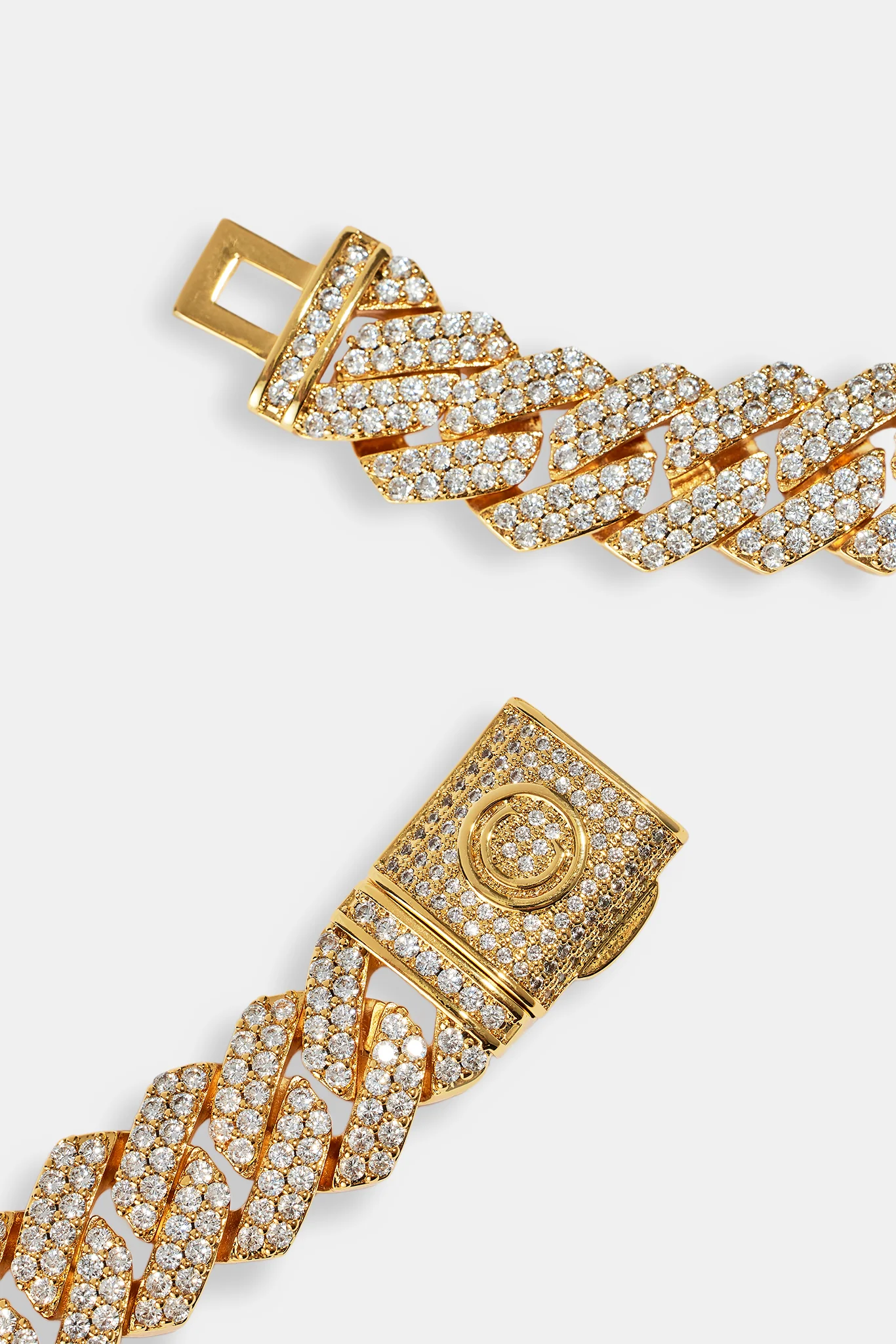 Iced Prong Cuban Chain - 14mm - Gold - Image 3