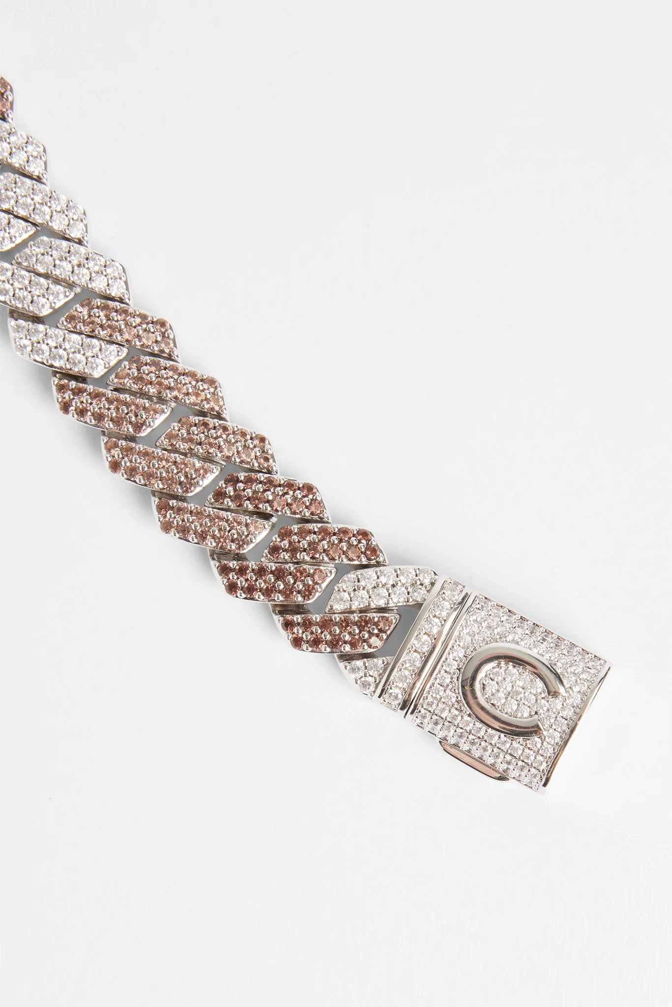 14mm Iced Chocolate Gradient Cuban Bracelet - Image 2
