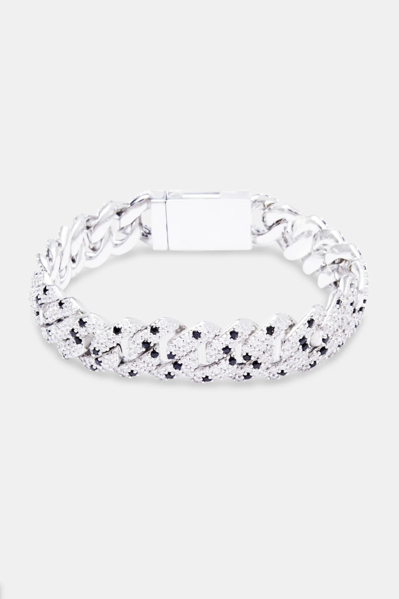 Iced Prong Link Bracelet - Black - Image 2