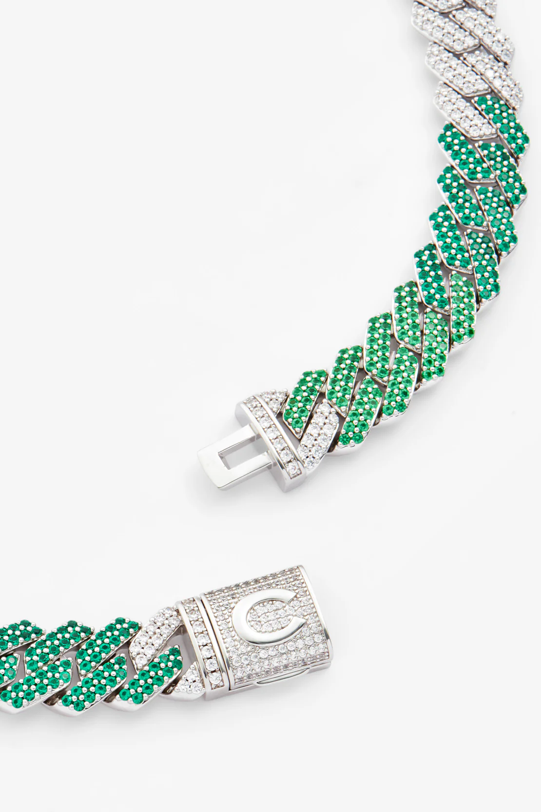 14mm Iced Green Gradient Cuban Chain - Image 4