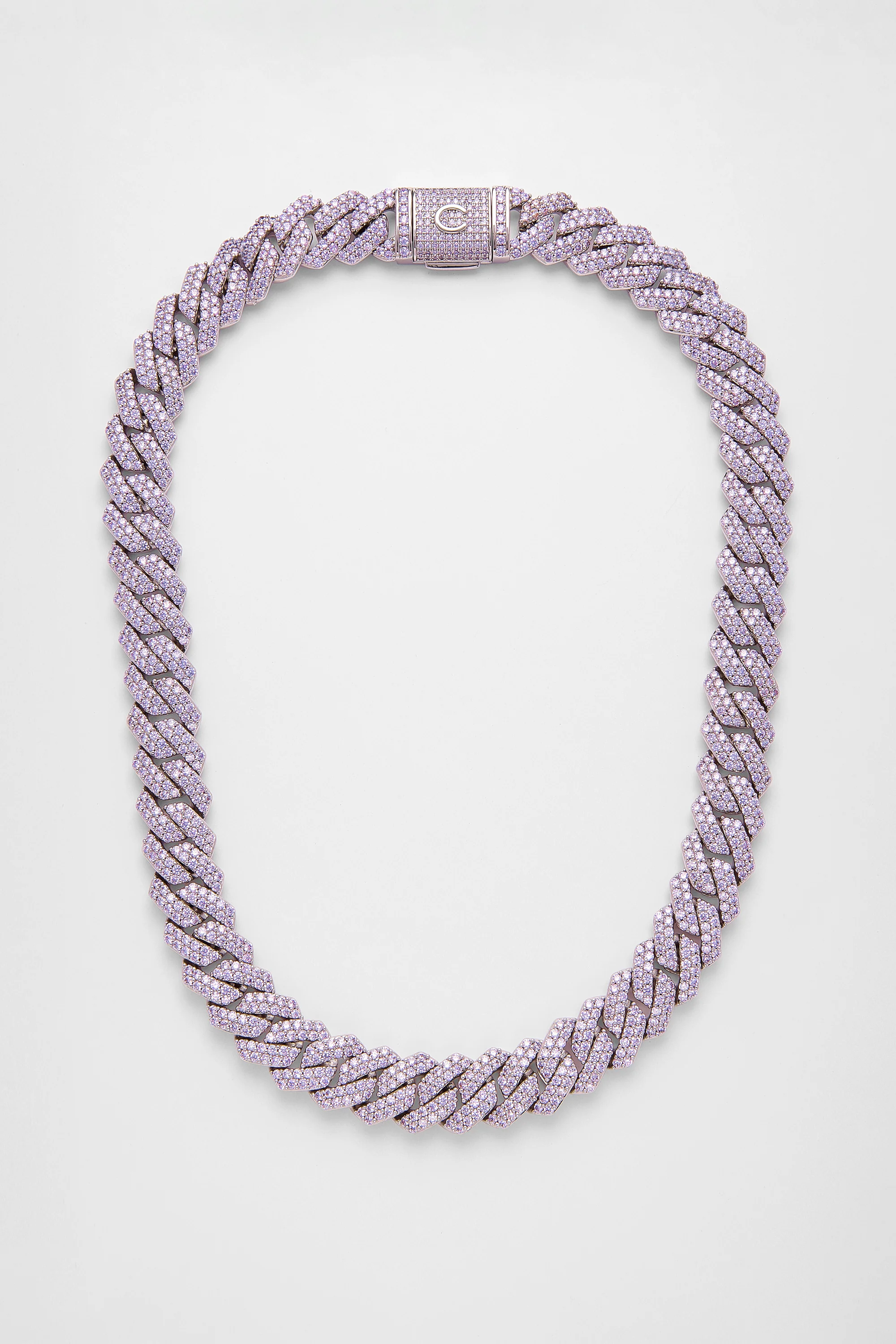 14mm Iced Lilac Prong Cuban Chain - Image 2