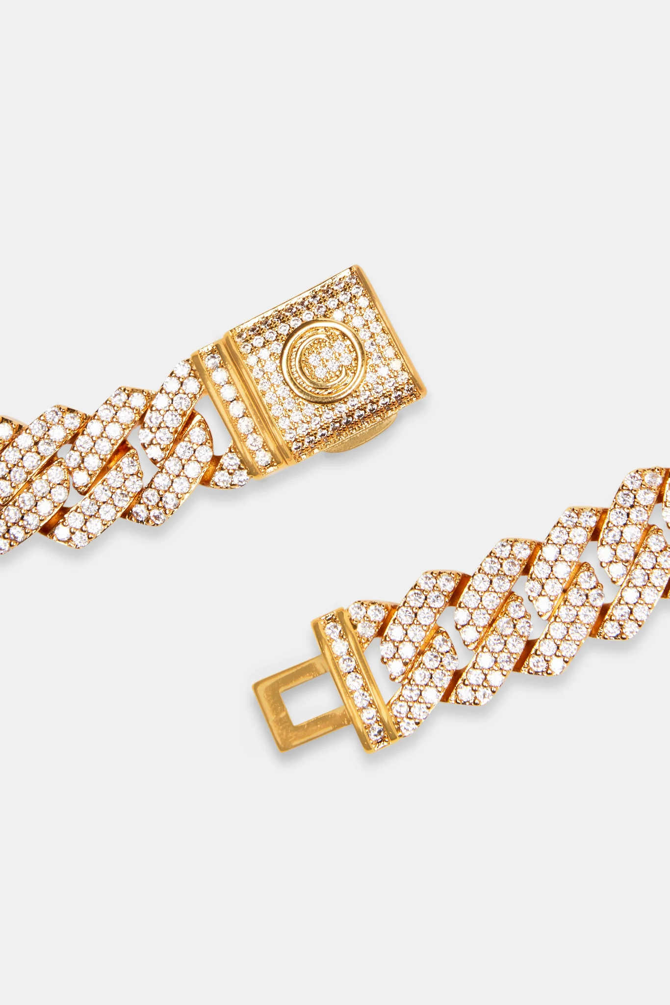 Women's 14mm Iced Prong Link Chain - Gold - Image 4