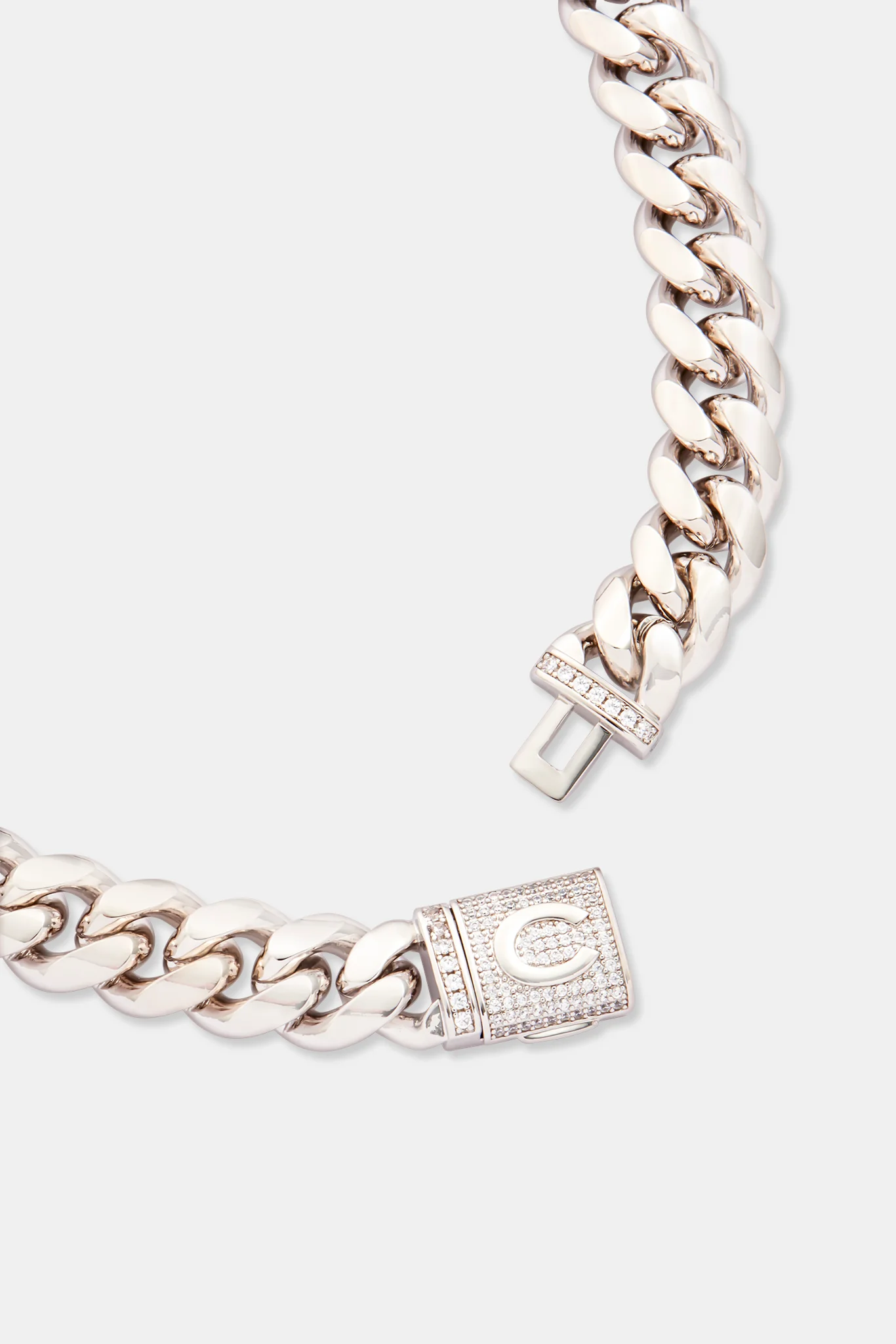 14mm Polished Cuban & Iced Clasp Chain - Image 4