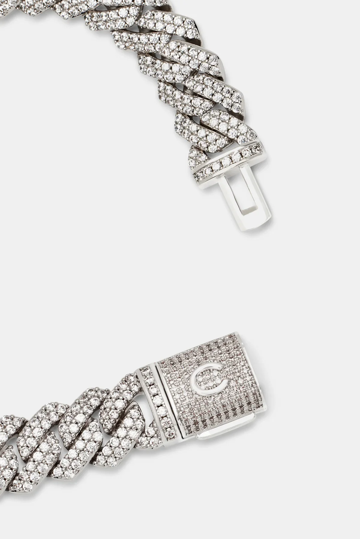 14mm Prong Cuban Chain & Bracelet - White - Image 3