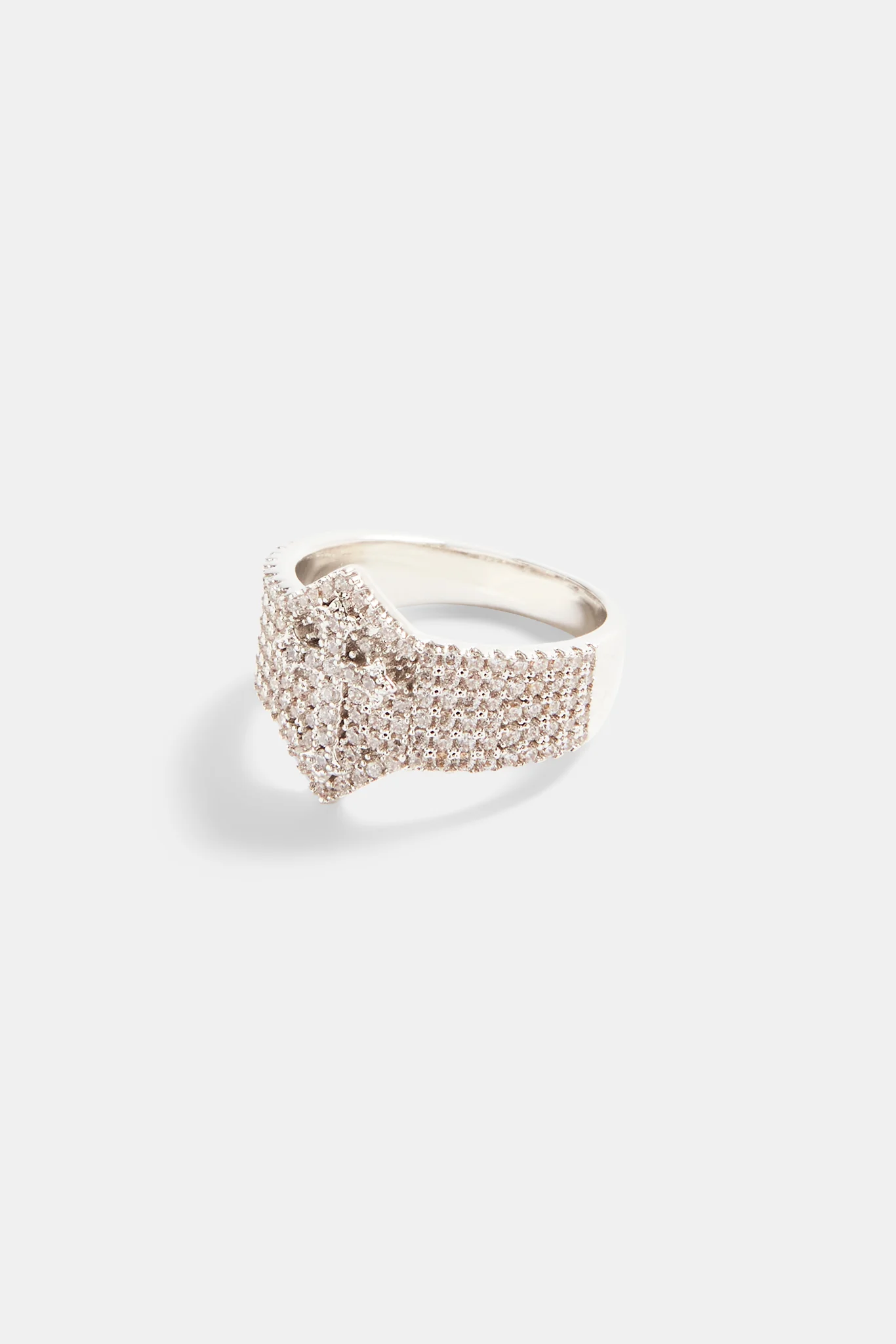 15mm 925 Iced CZ Pave Cross Ring - Image 3