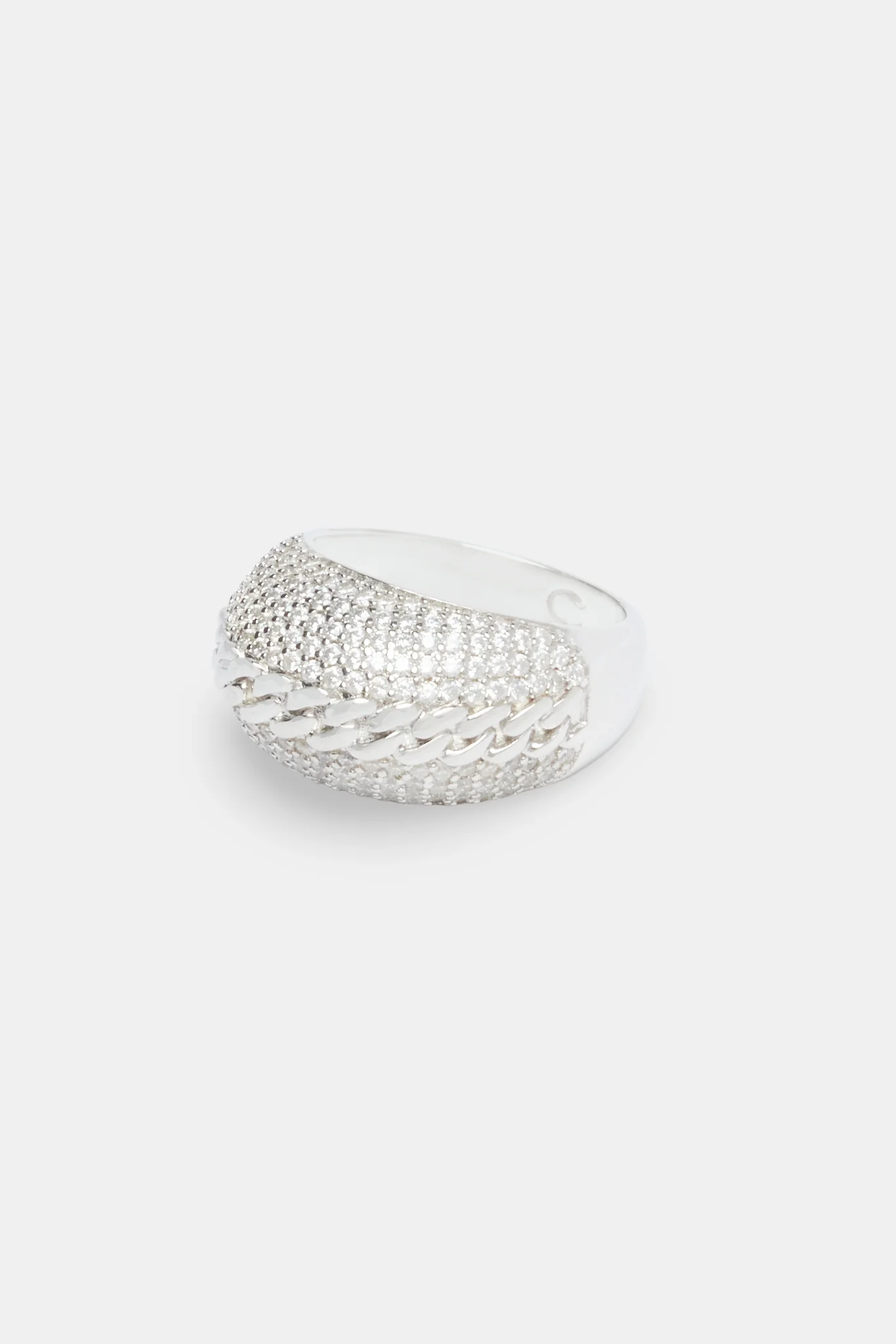 15mm 925 Iced CZ Pave Dome Ring - Image 3