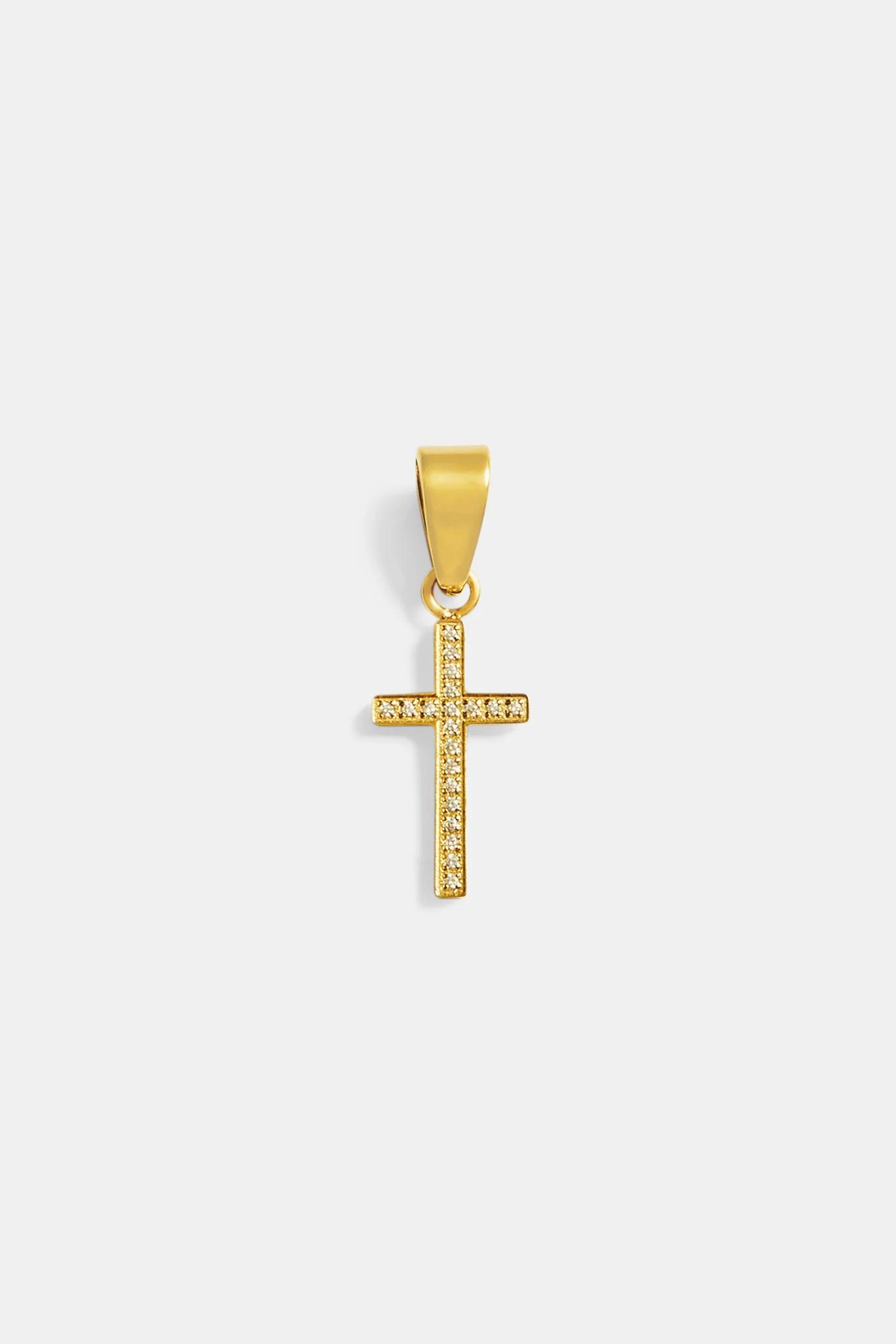 18mm Iced CZ Gold Plated Cross Pendant - Image 2