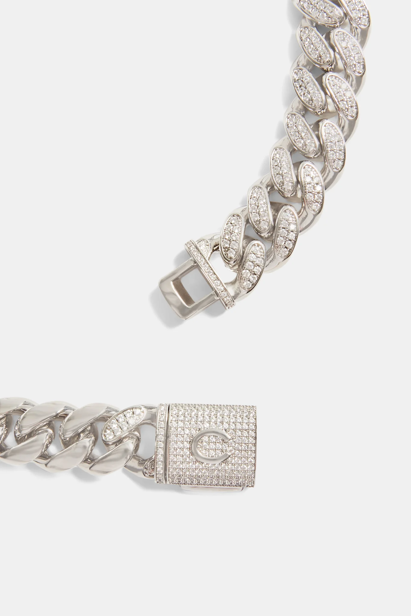 19mm Half Iced CZ Half Polished Cuban Chain - Image 3