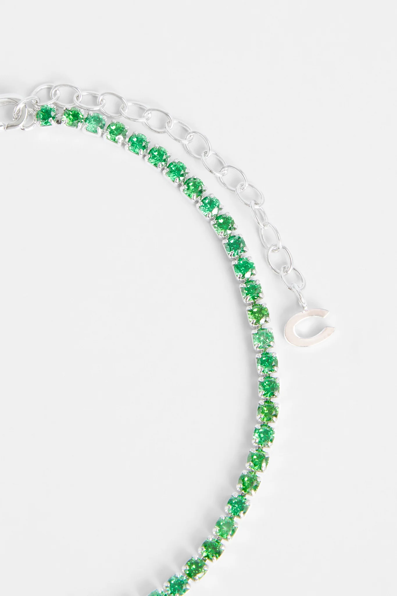 2.5mm Iced Green CZ Micro Tennis Anklet - Image 3