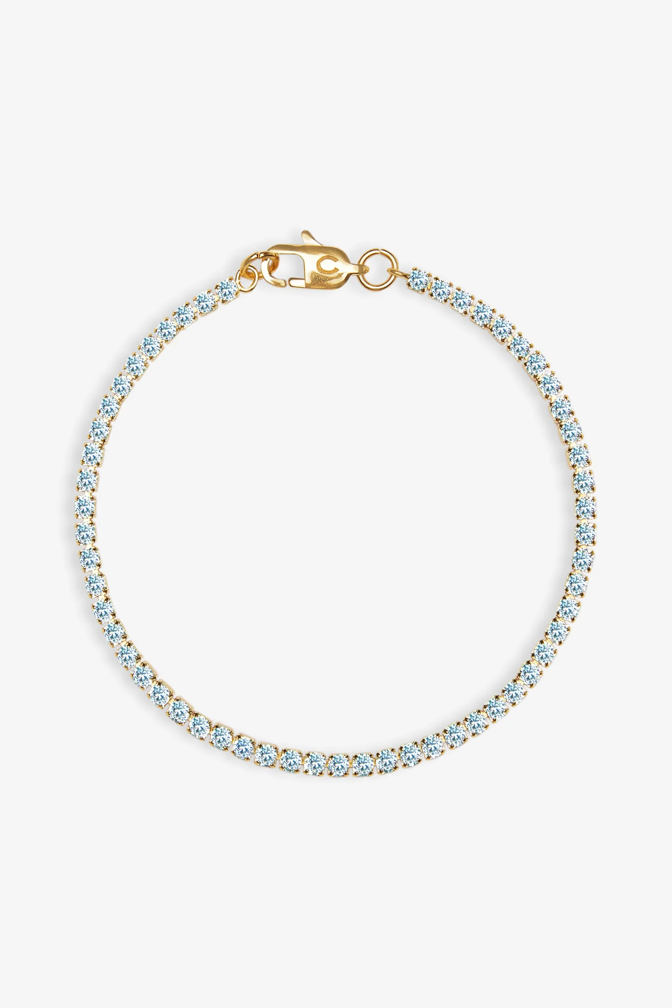 2.5mm Womens Micro Tennis Bracelet - Aqua - Image 2