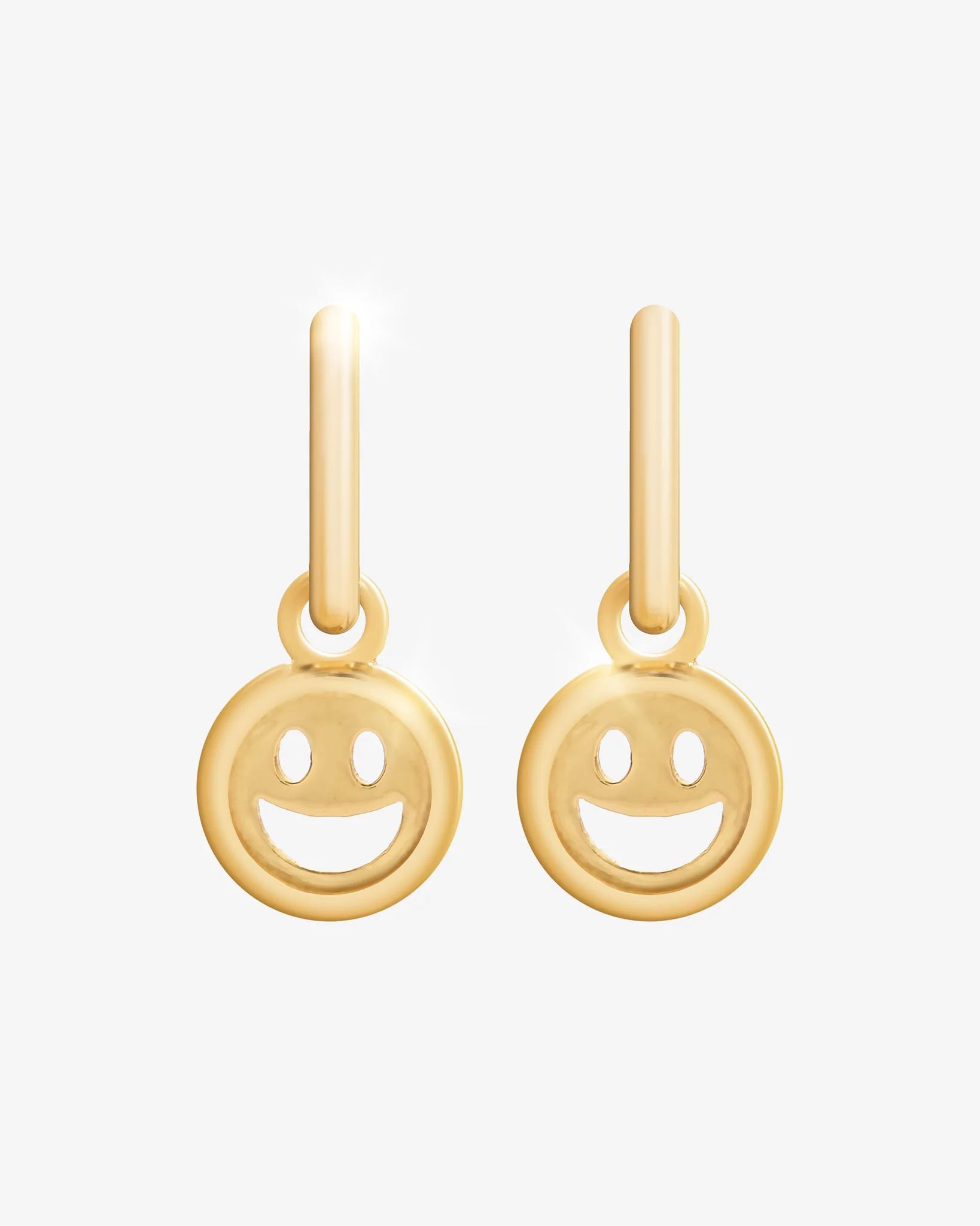 2 Pack Happy & Peace Huggie Hoop Earrings - Gold - Image 2