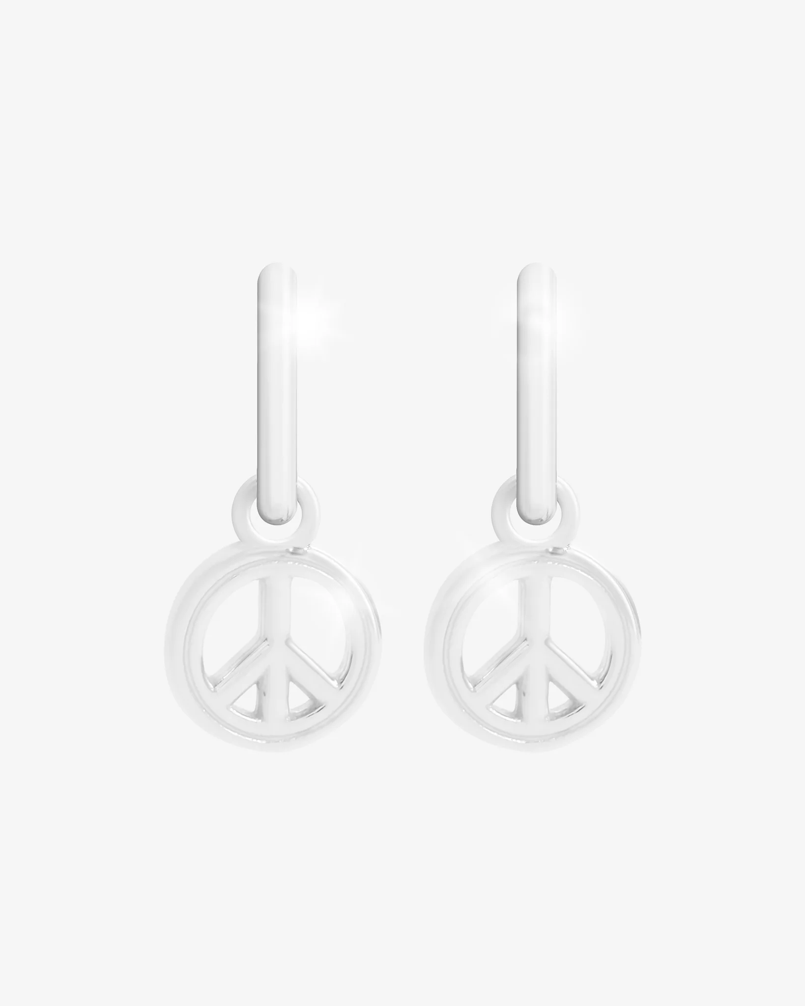 2 Pack Happy & Peace Huggie Hoop Earrings - Image 3
