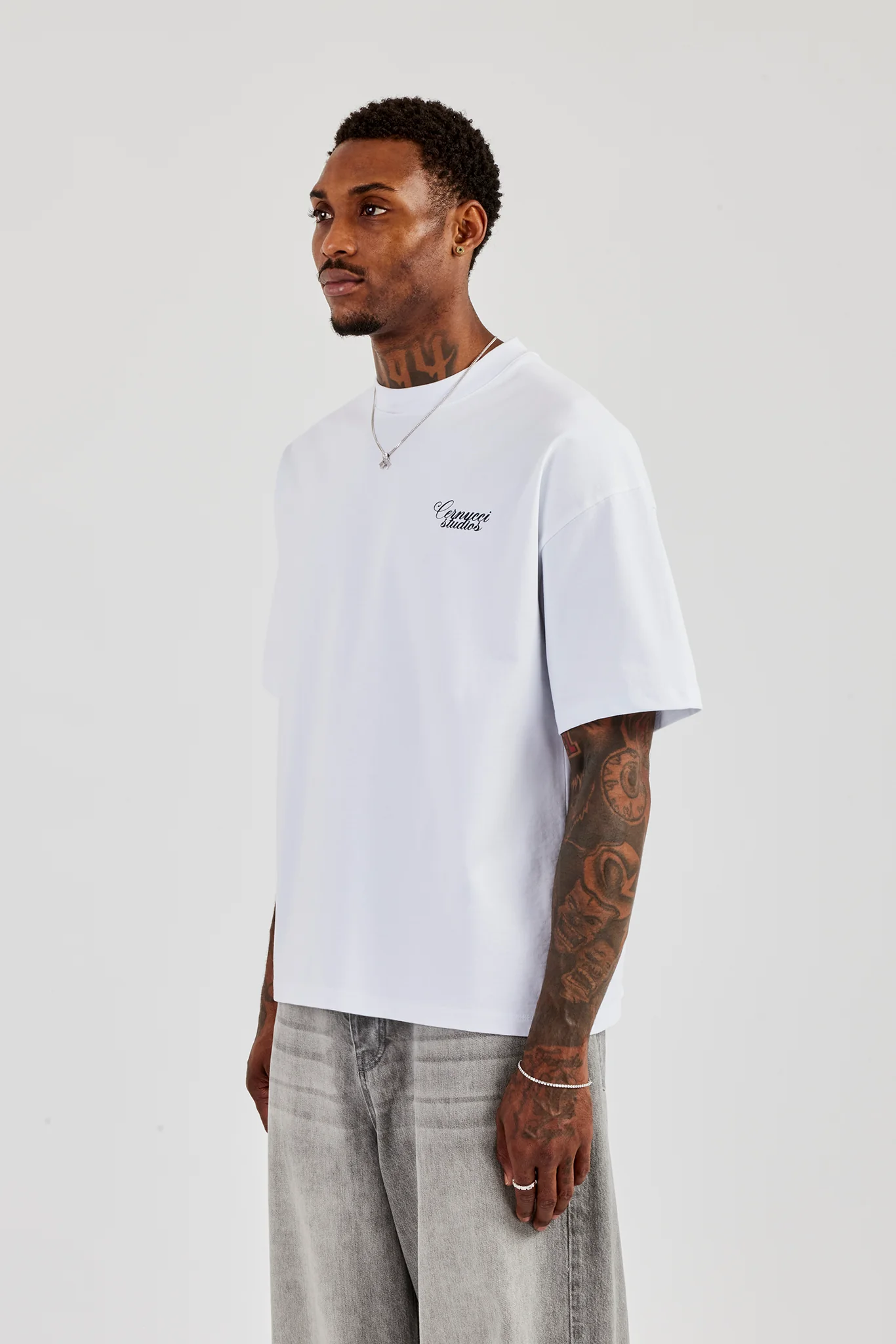 2017 Back Graphic Oversized T-Shirt - White - Image 3