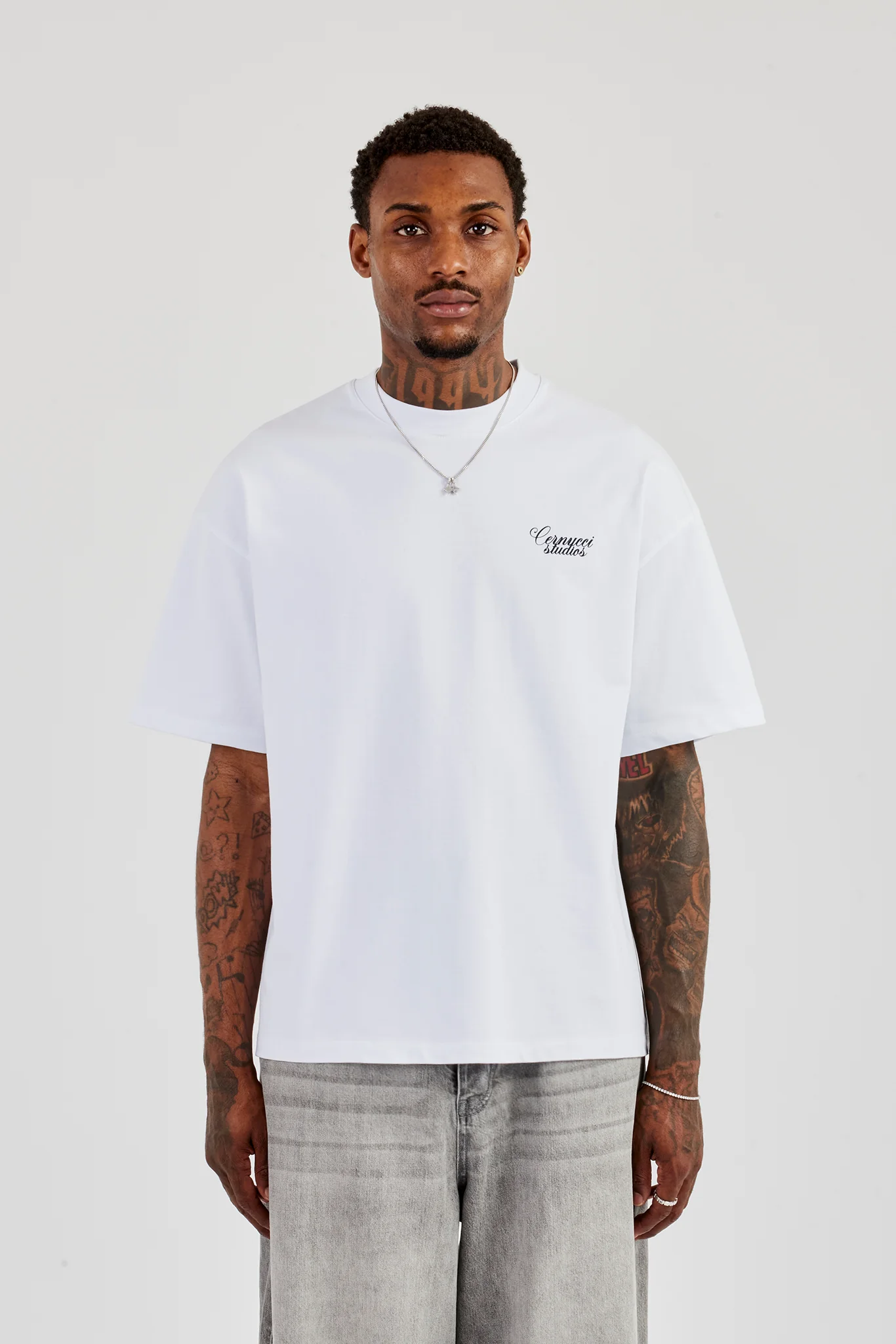2017 Back Graphic Oversized T-Shirt - White - Image 4