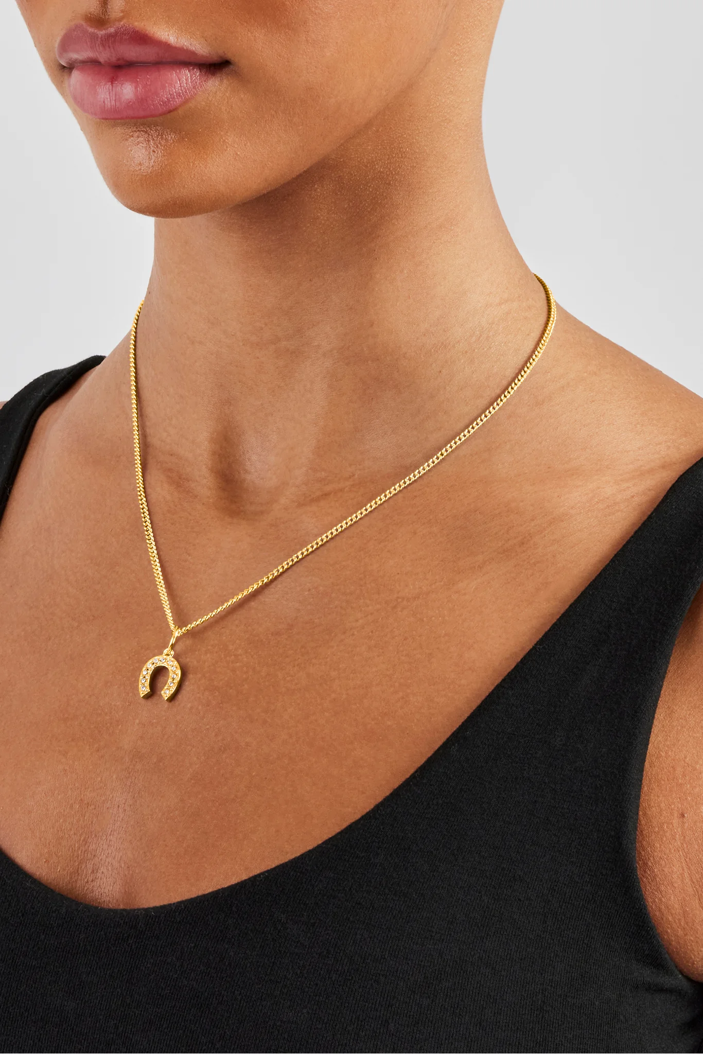 20mm Iced Horseshoe Necklace - Image 3