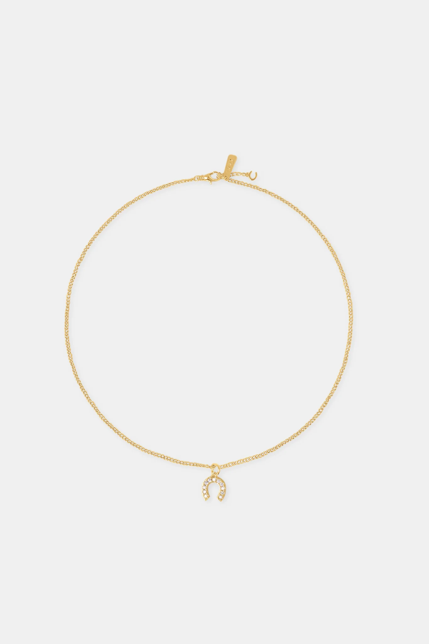 20mm Iced Horseshoe Necklace - Image 4
