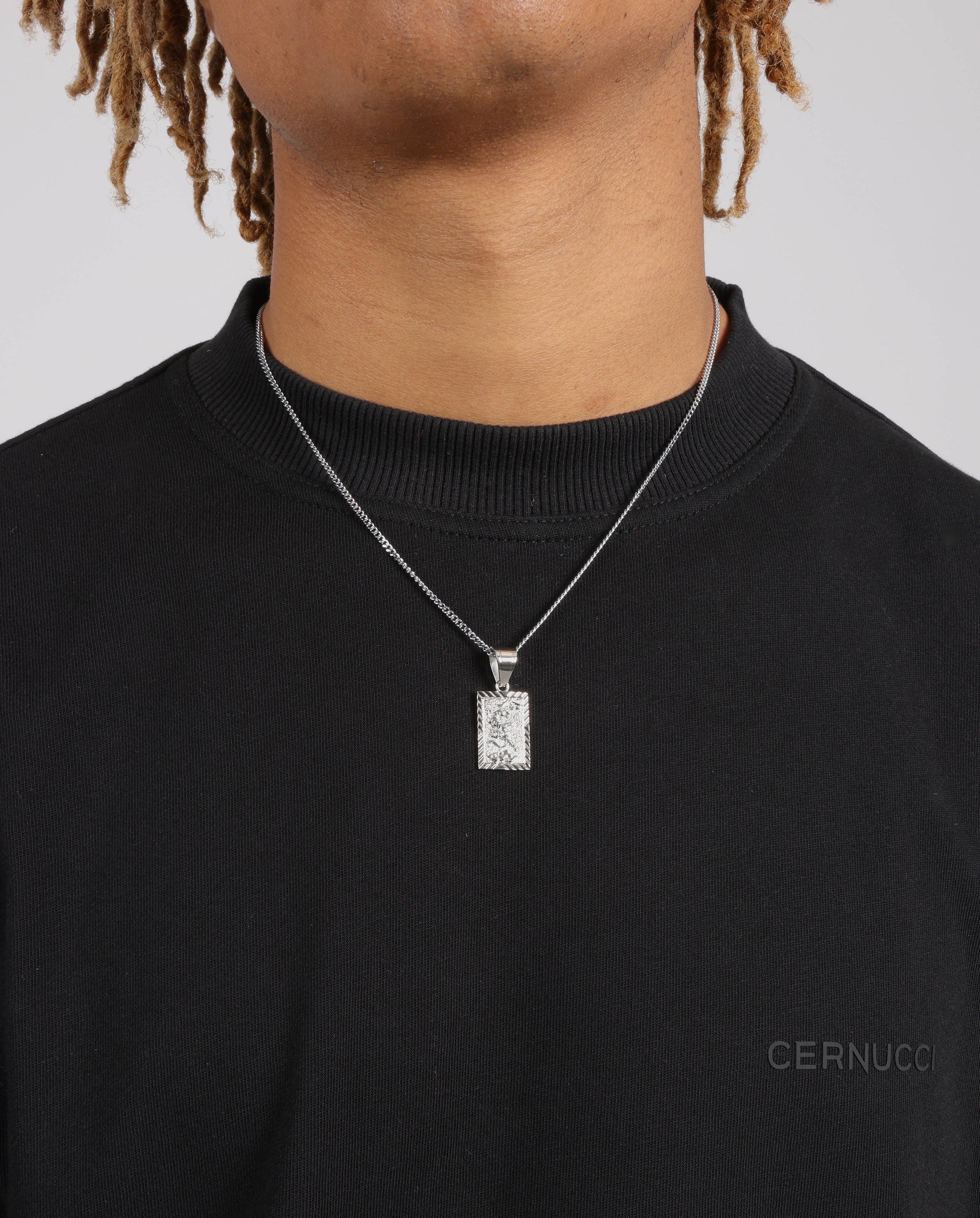 23mm Embossed Textured Tiger Pendant - Image 2