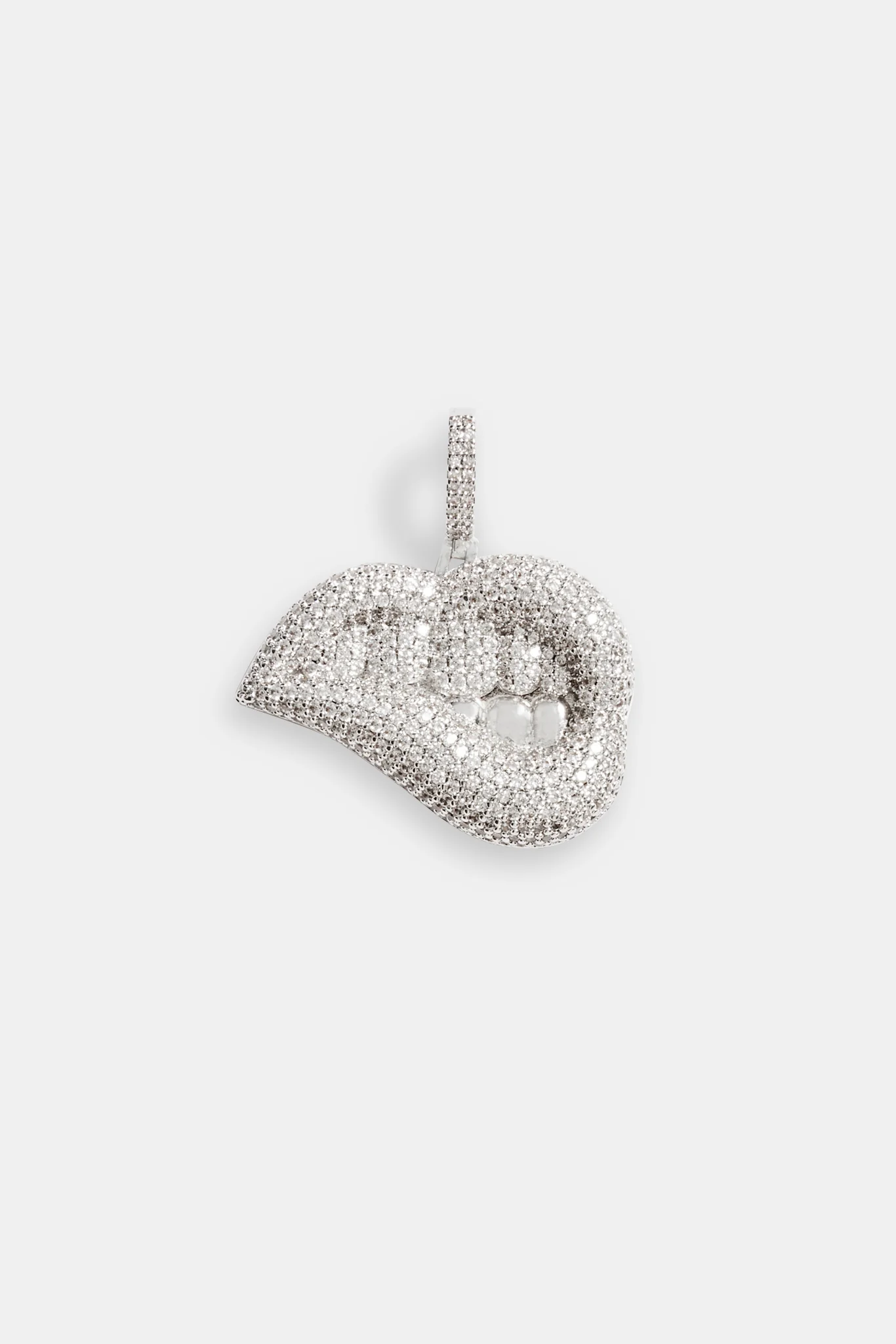 25mm Iced CZ Lips Pendant - Image 2