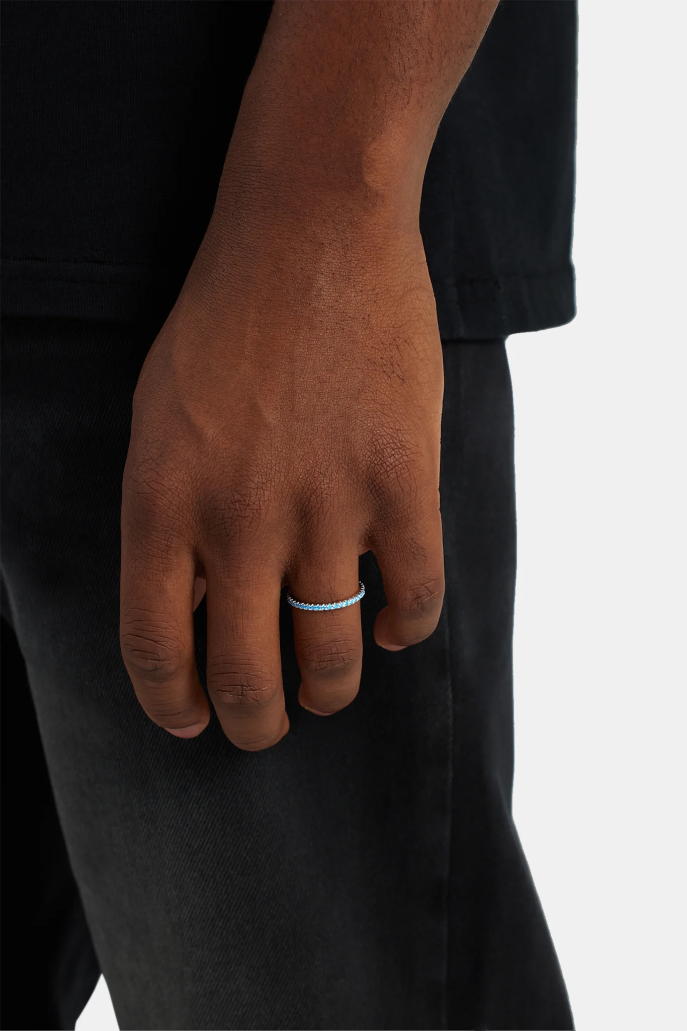 2mm 925 Blue CZ Tennis Ring - Image 2