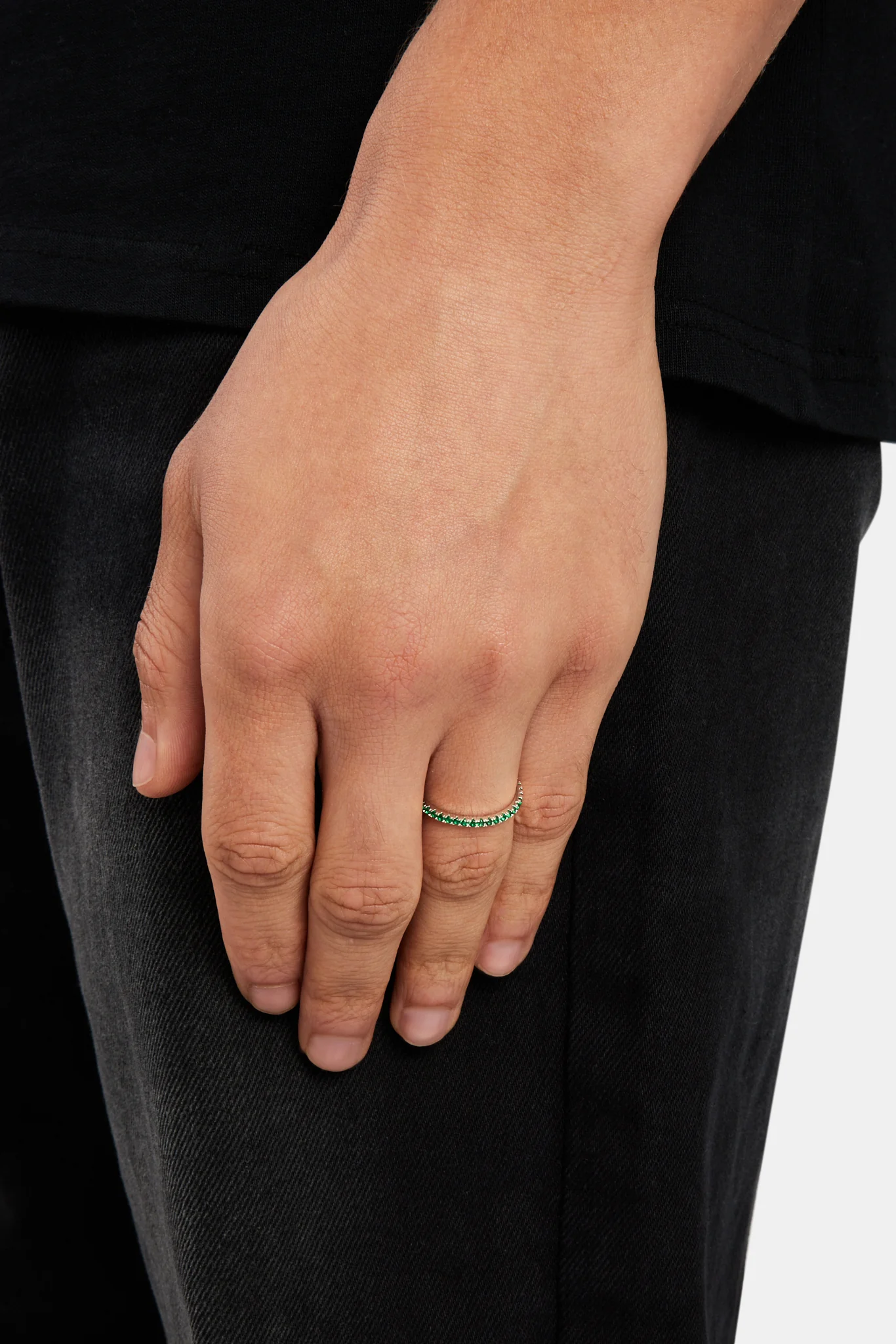 2mm 925 Green CZ Tennis Ring - Image 2