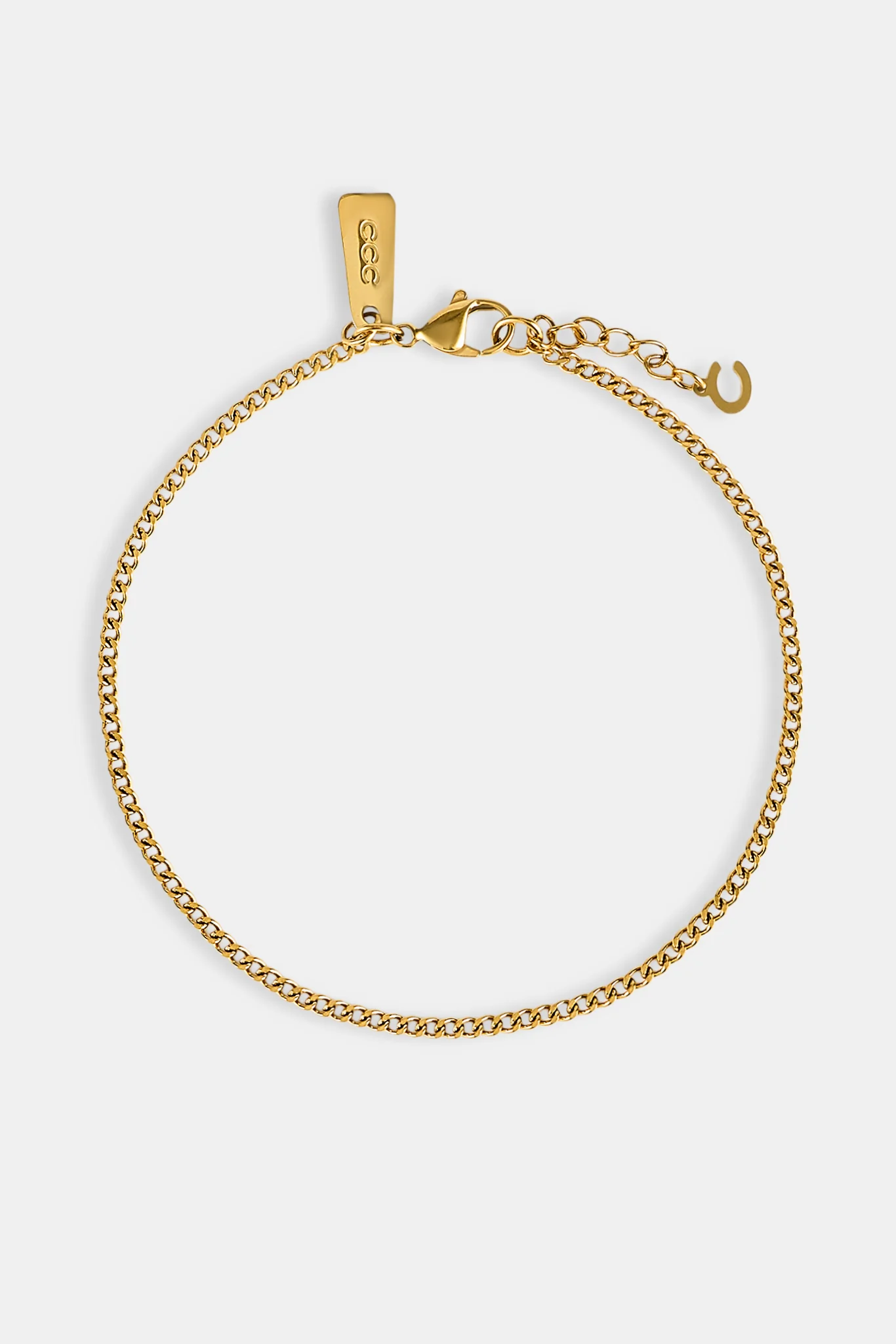 2mm Curb Bracelet - Gold - Image 3