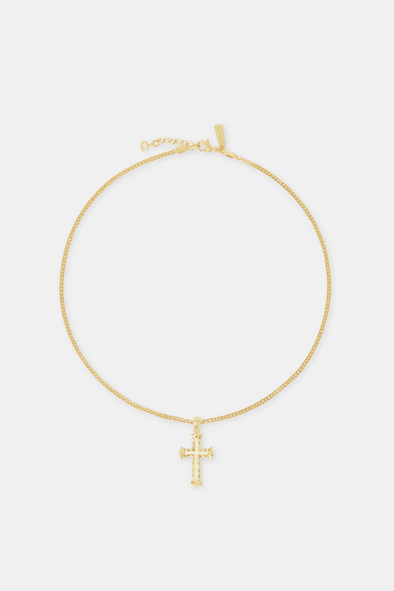 30mm White Cross Necklace - Gold - Image 4
