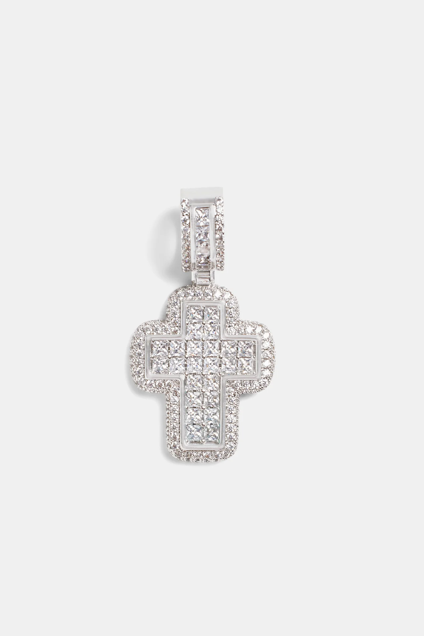 35mm Iced CZ Baguette Cross Pendant - Image 2