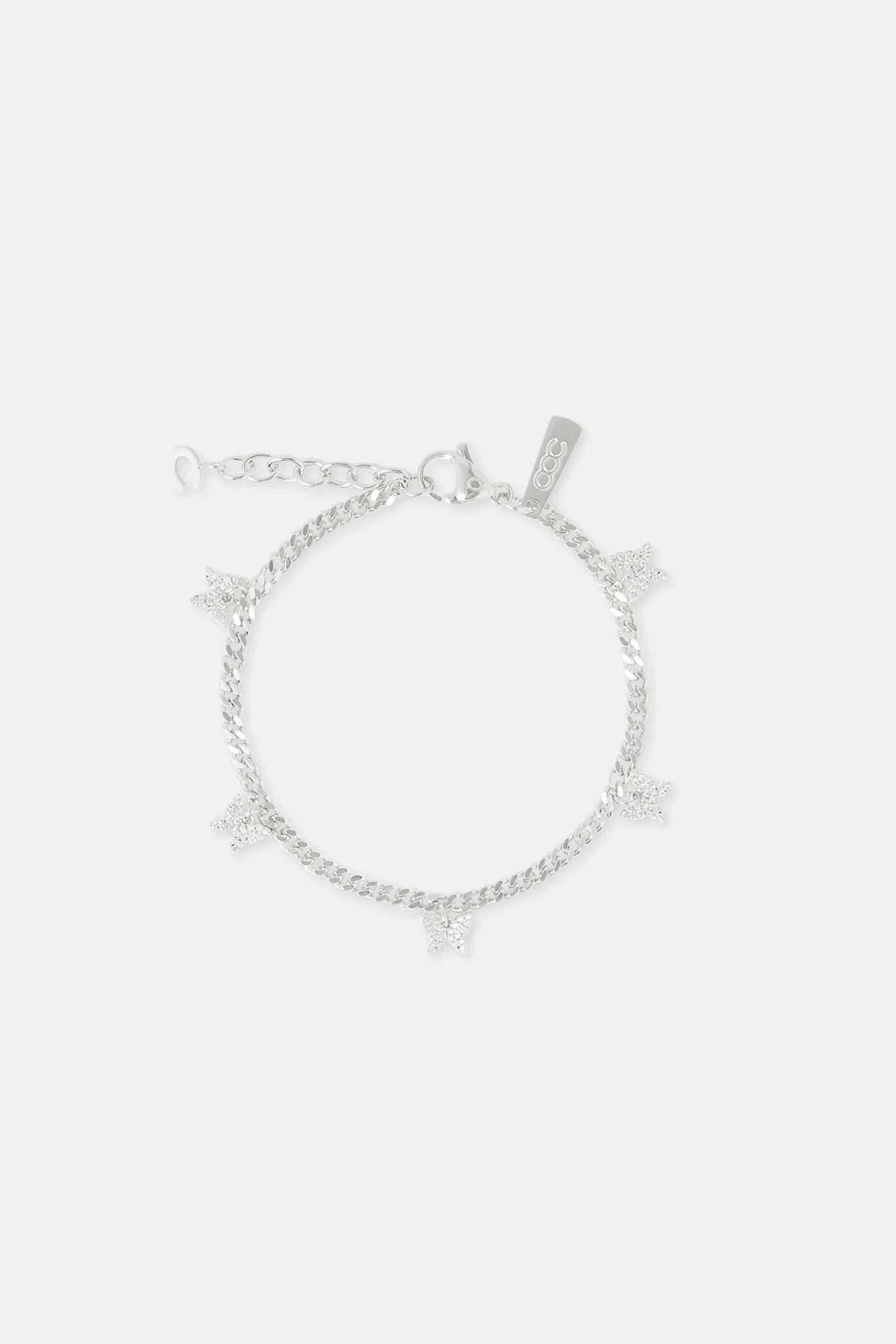 3mm Butterfly Drop Cuban Bracelet - White - Image 2