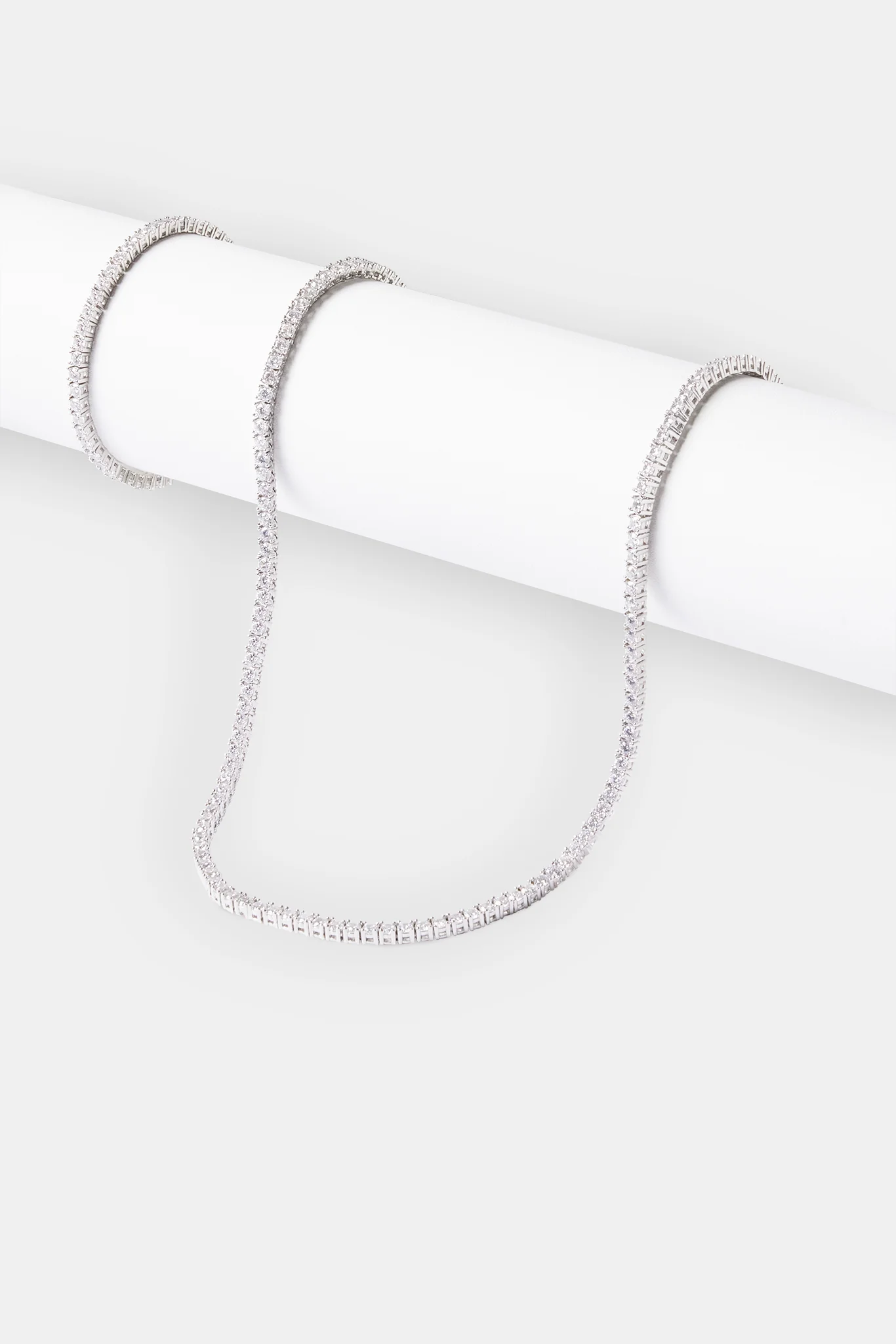 3mm Tennis Chain & Bracelet - White - Image 2