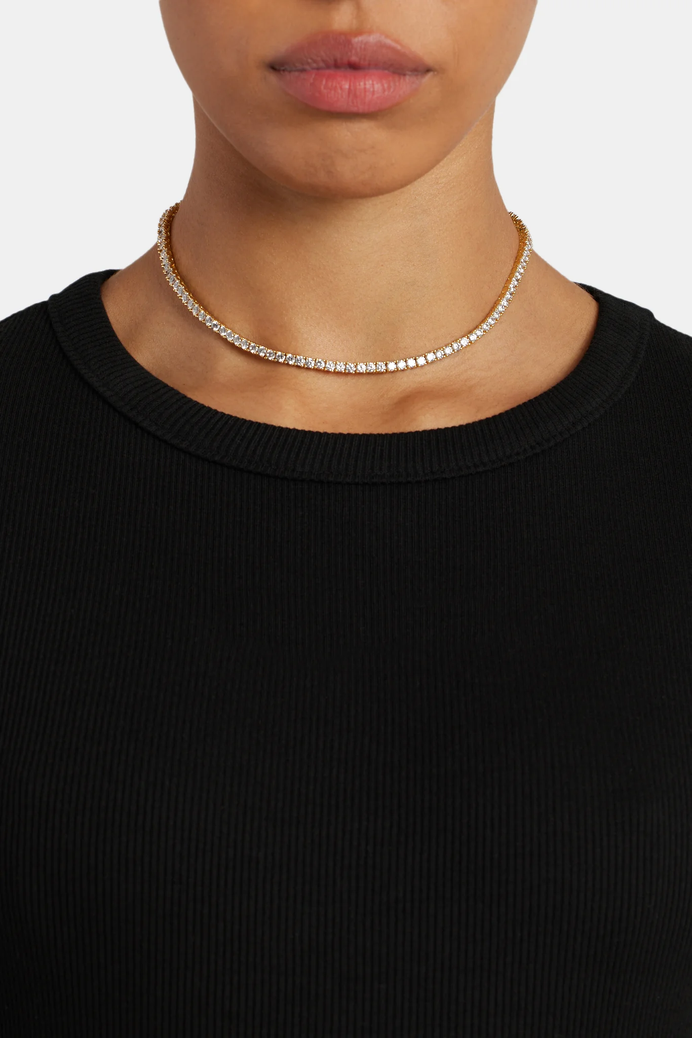 3mm Tennis Chain Choker  - Gold - Image 2