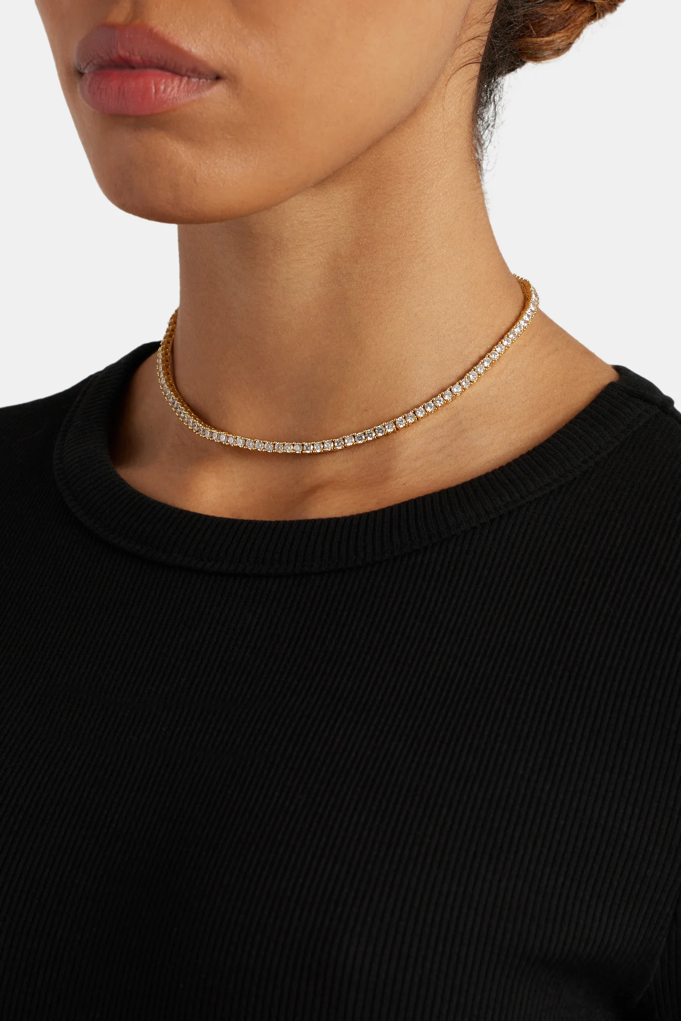 3mm Tennis Chain Choker  - Gold - Image 4
