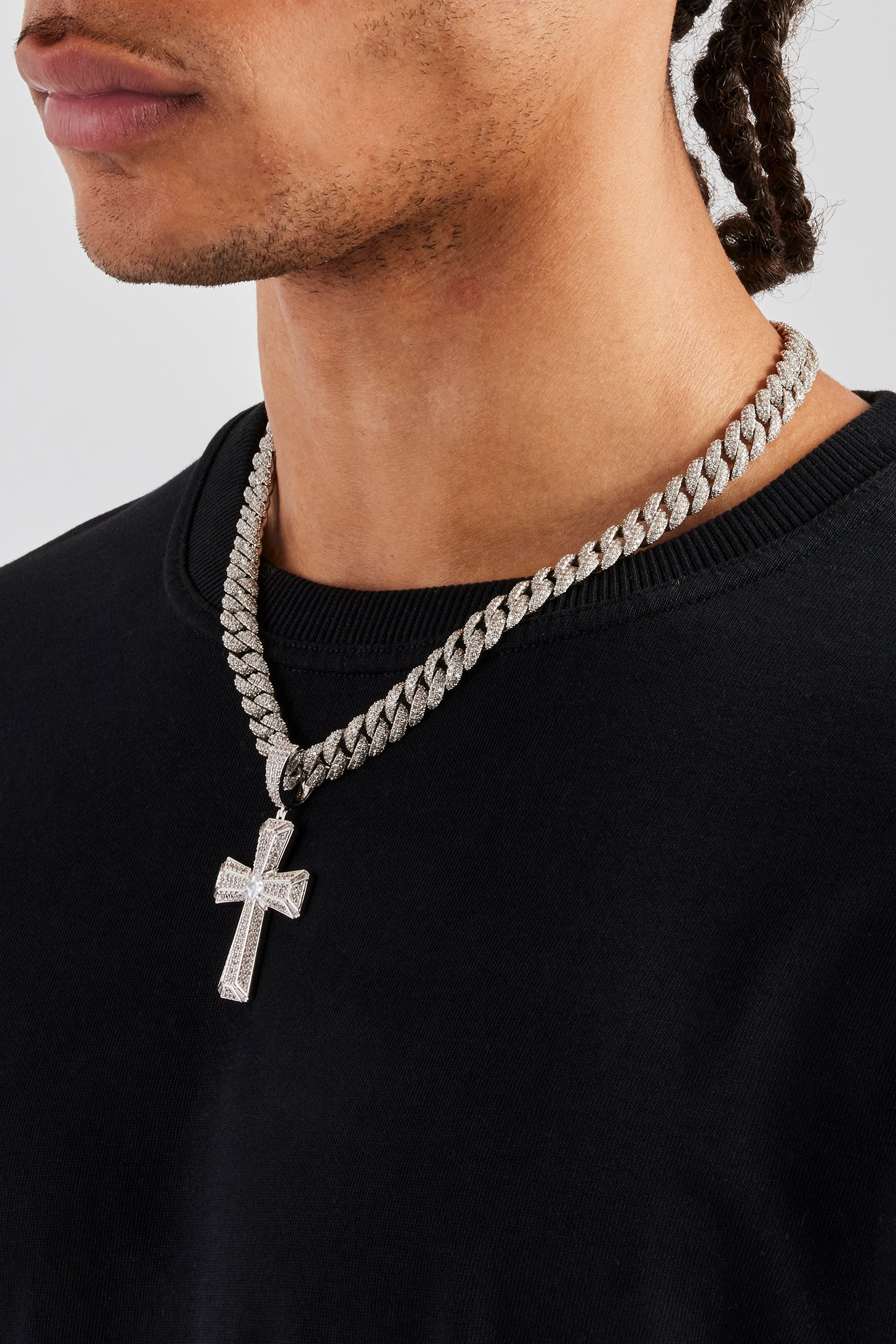 45mm Iced Cross Pendant - Image 3