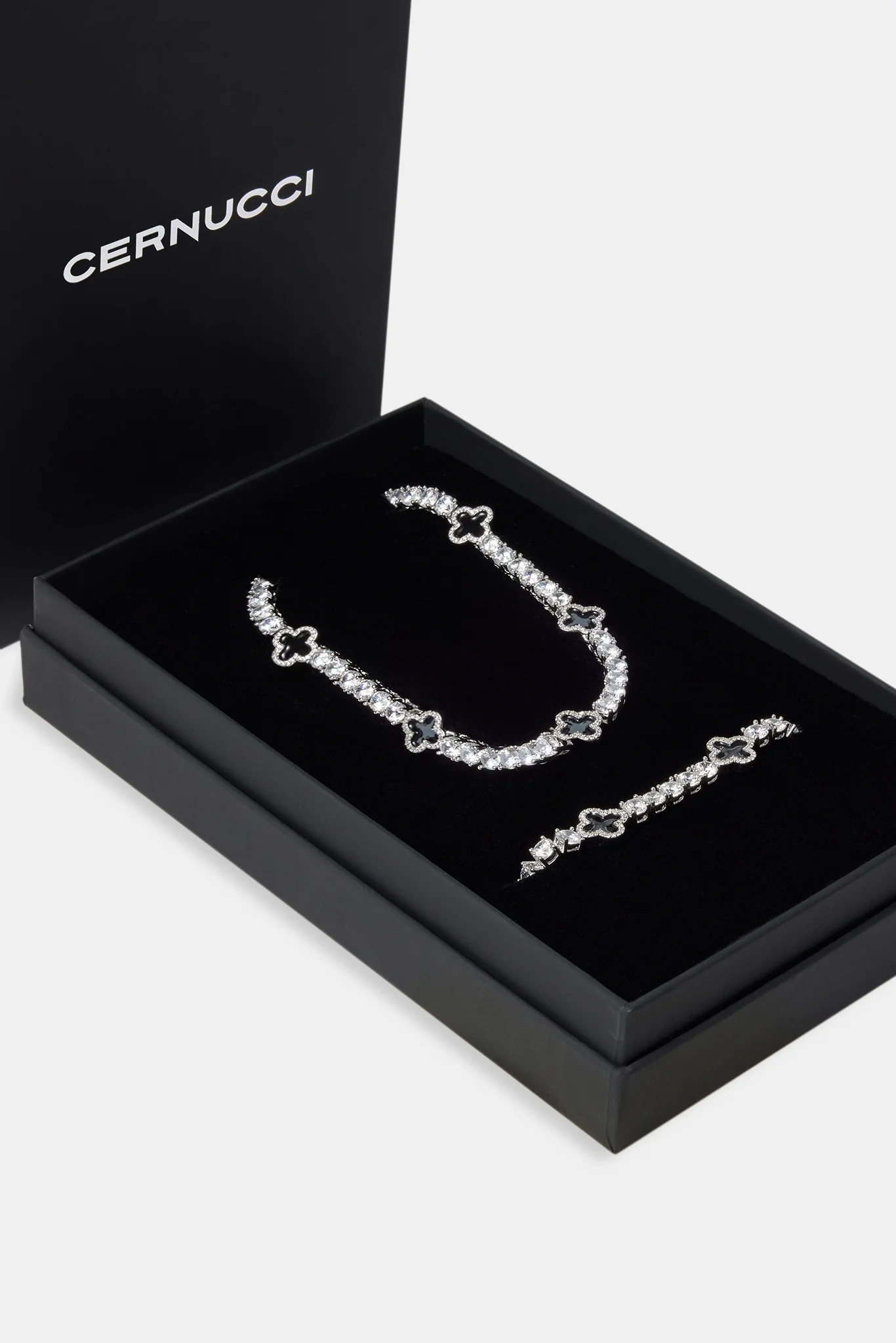 5mm Black Motif Tennis Chain & Bracelet Set - Image 2