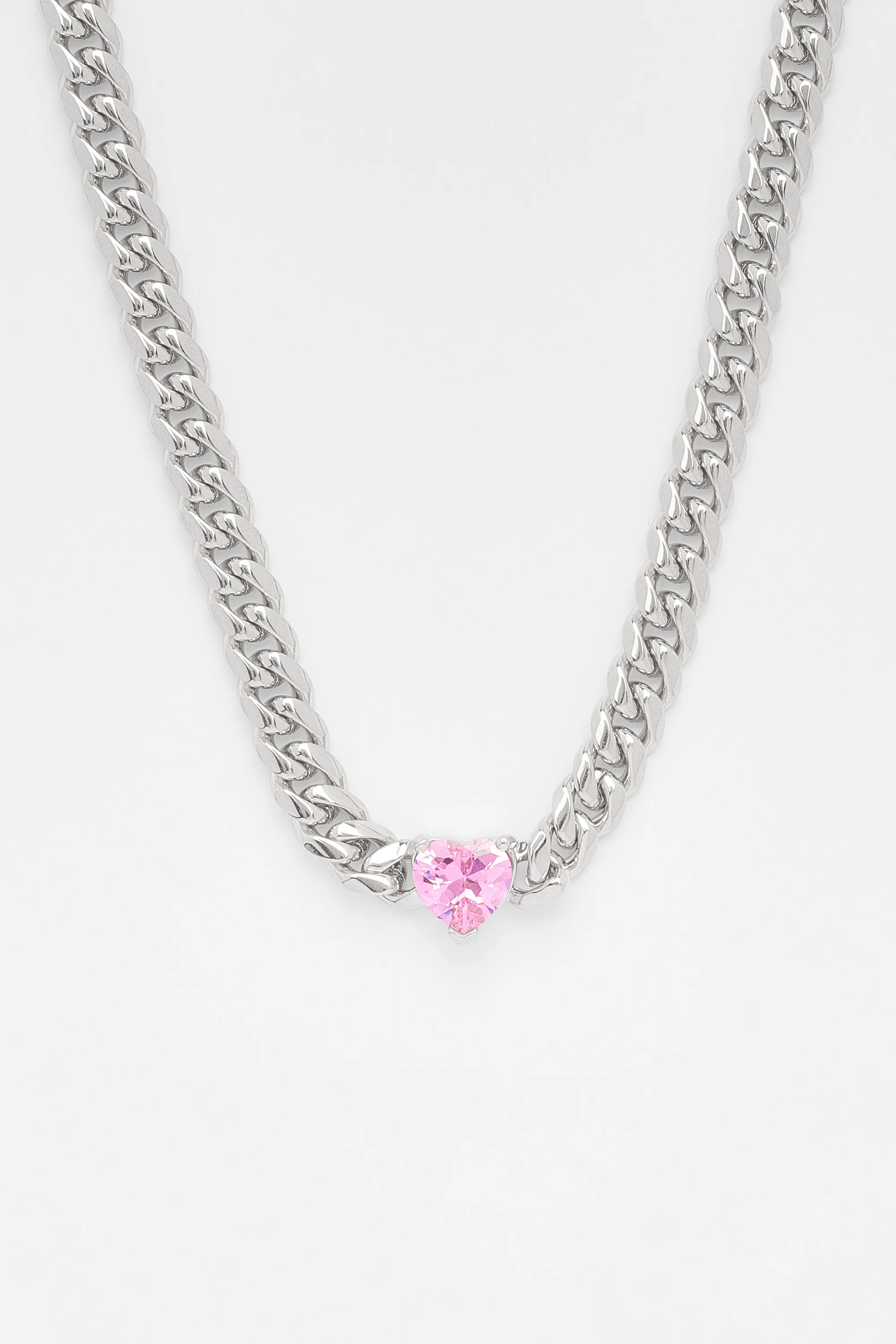 5mm Cuban Chain With Heart Stone - Image 3