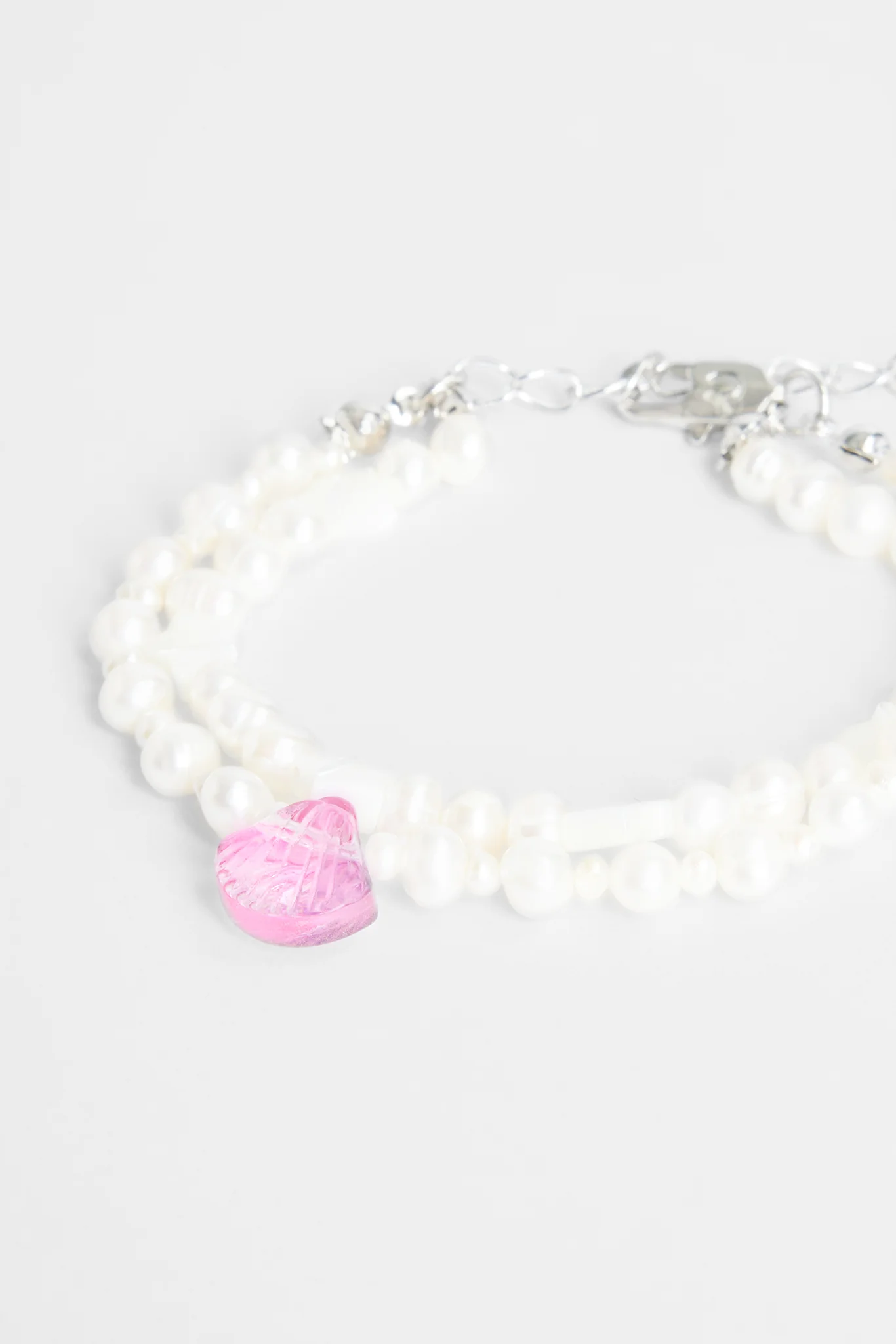 5mm Double Layer Star & Shell Charm Freshwater Pearl Bracelet