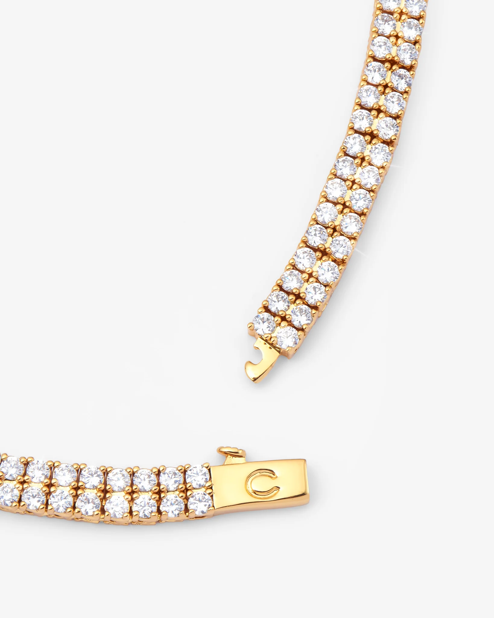 5mm Double Row Tennis Chain - Gold - Image 3